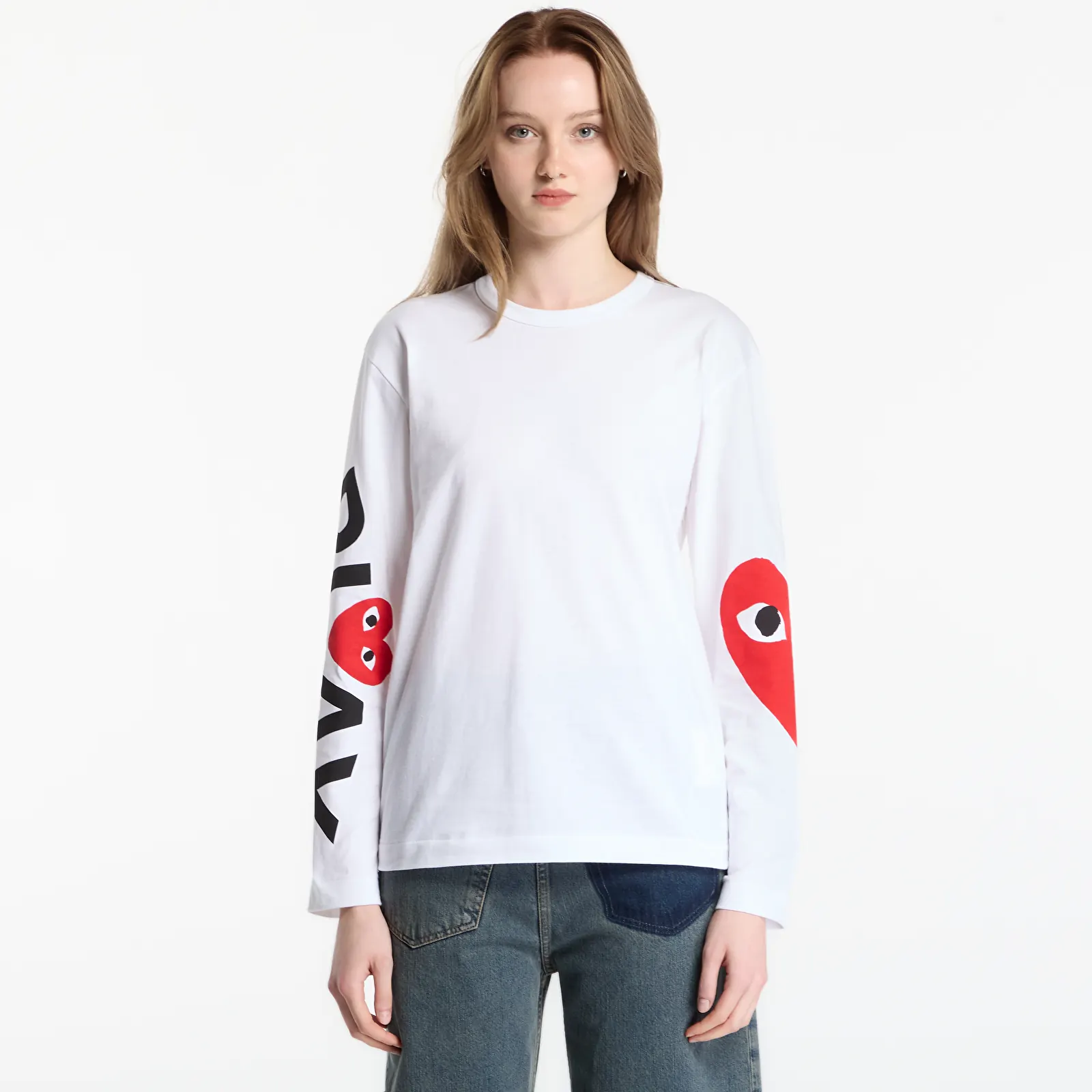 Trička Comme des Garçons PLAY T-Shirt Logo Print Knit UNISEX White