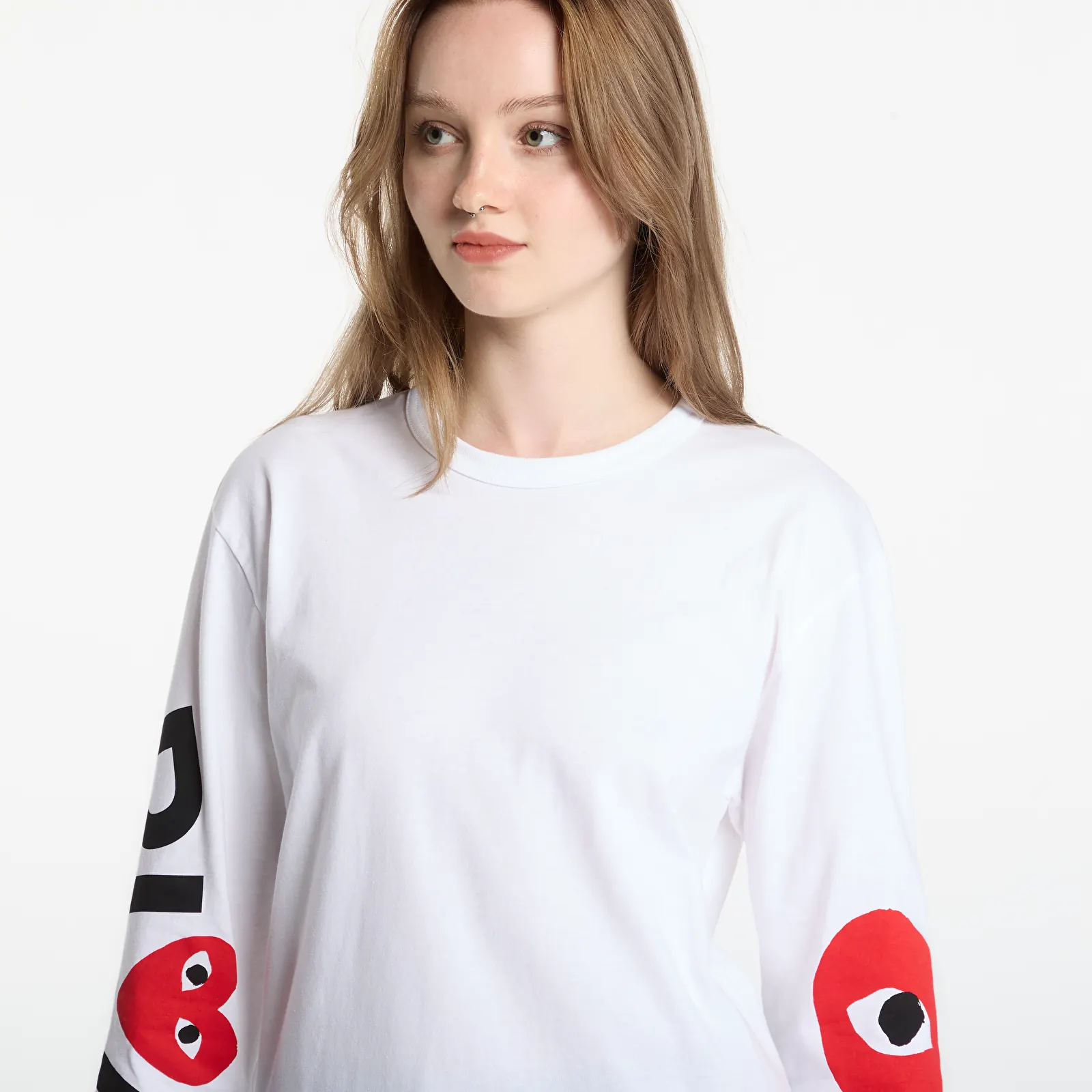 Trička Comme des Garçons PLAY T-Shirt Logo Print Knit UNISEX White