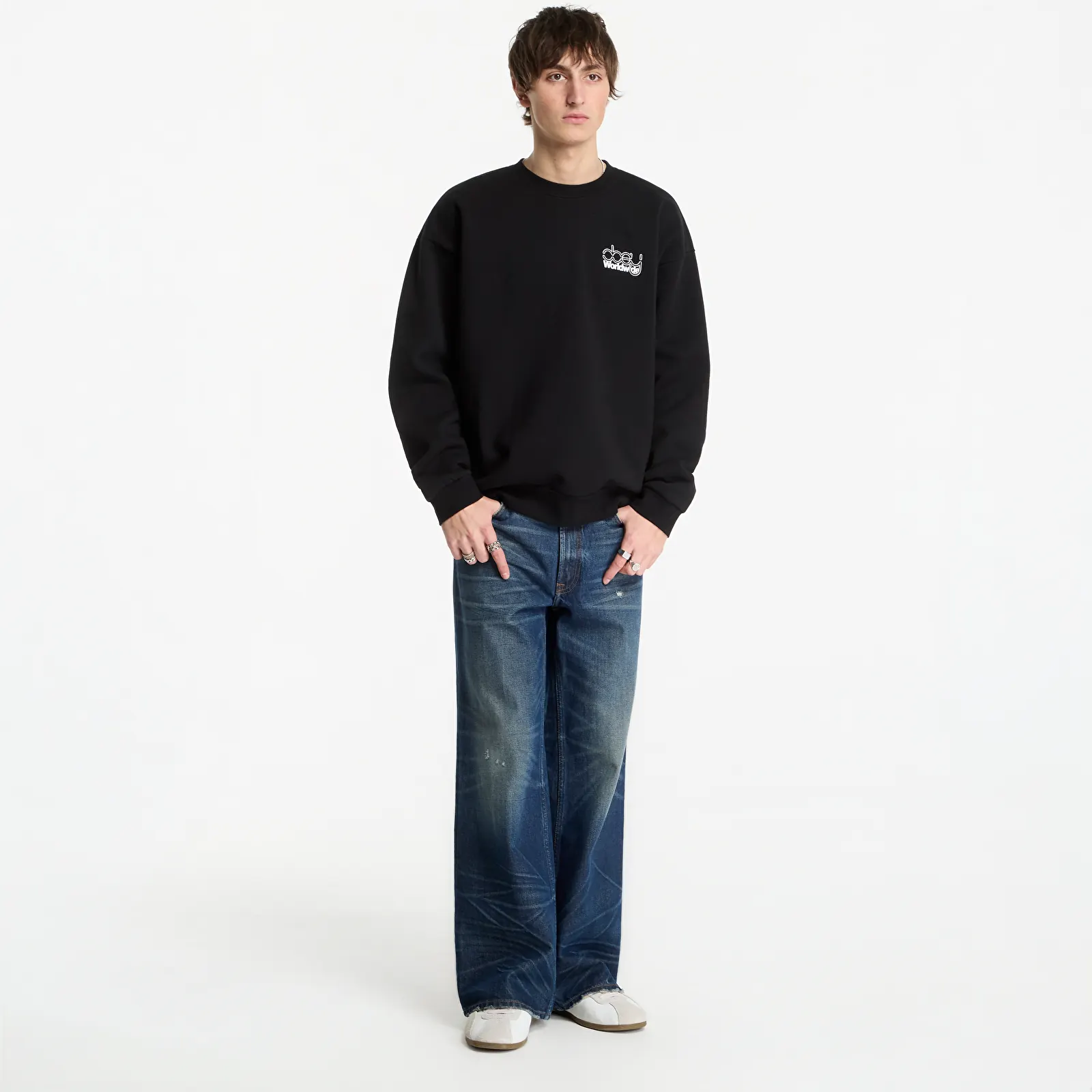 Sweats à capuche homme Obey Desire Extra Heavy Crew Black
