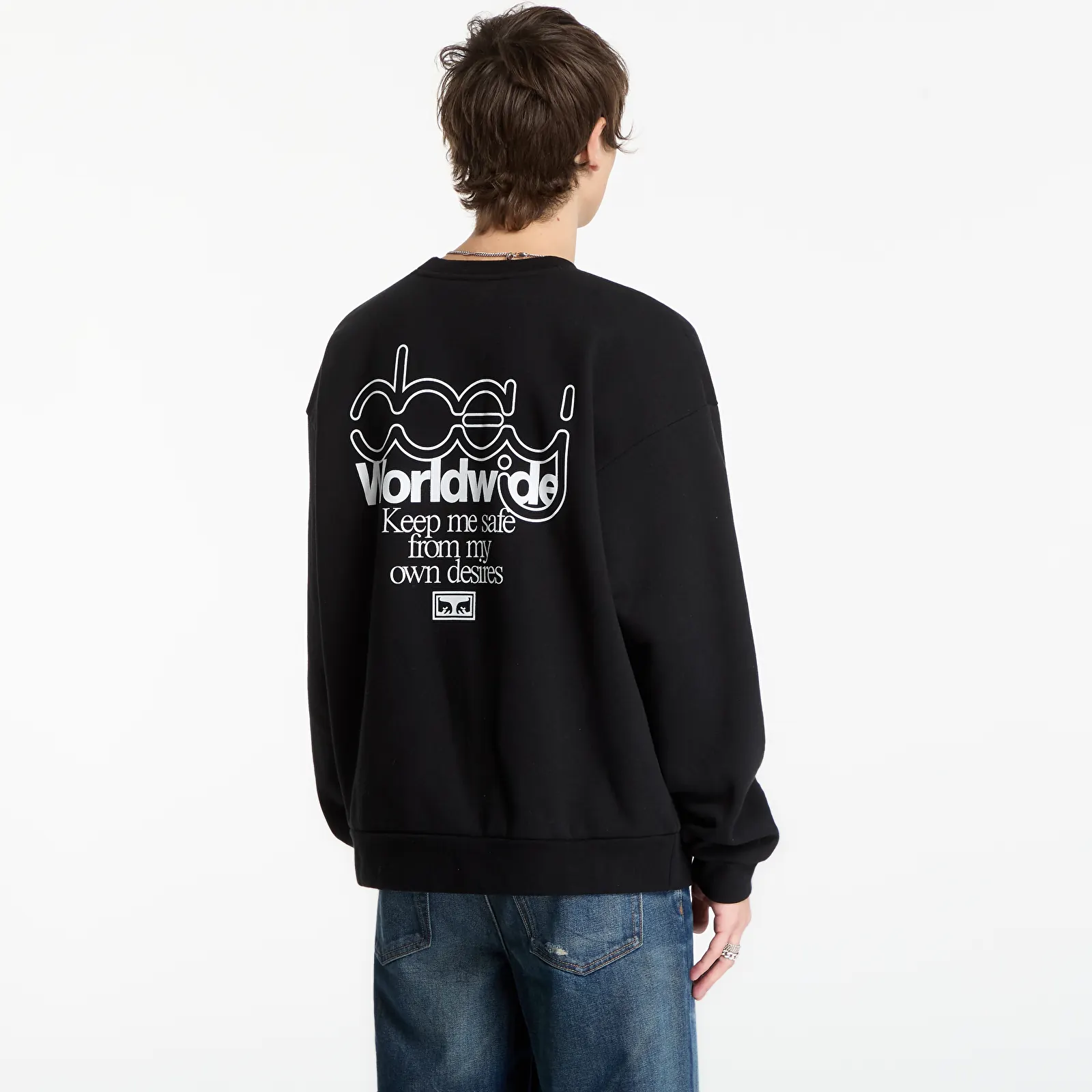 Sweats à capuche homme Obey Desire Extra Heavy Crew Black