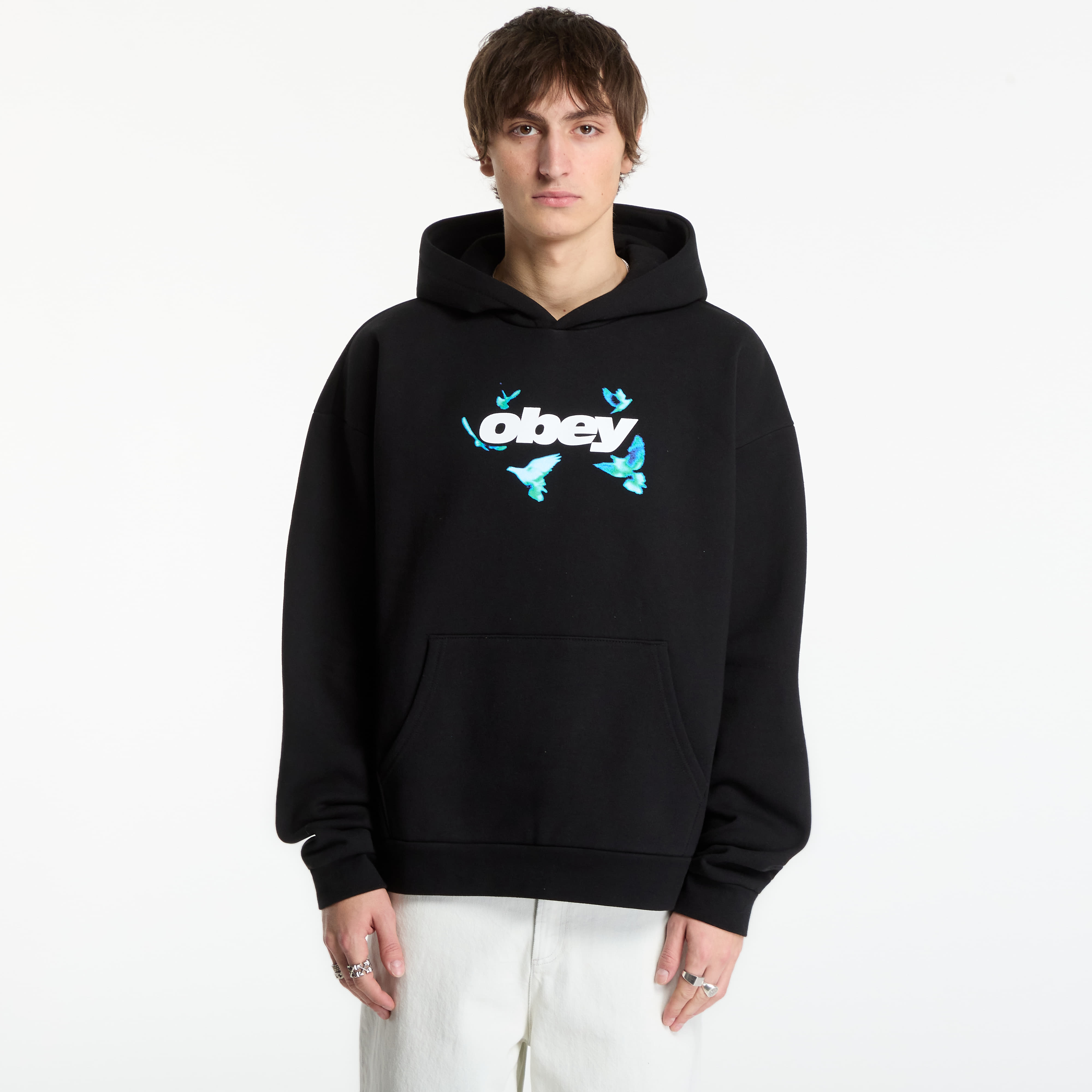 Sweatshirt Obey Doves Extra Heavy Hood Black M