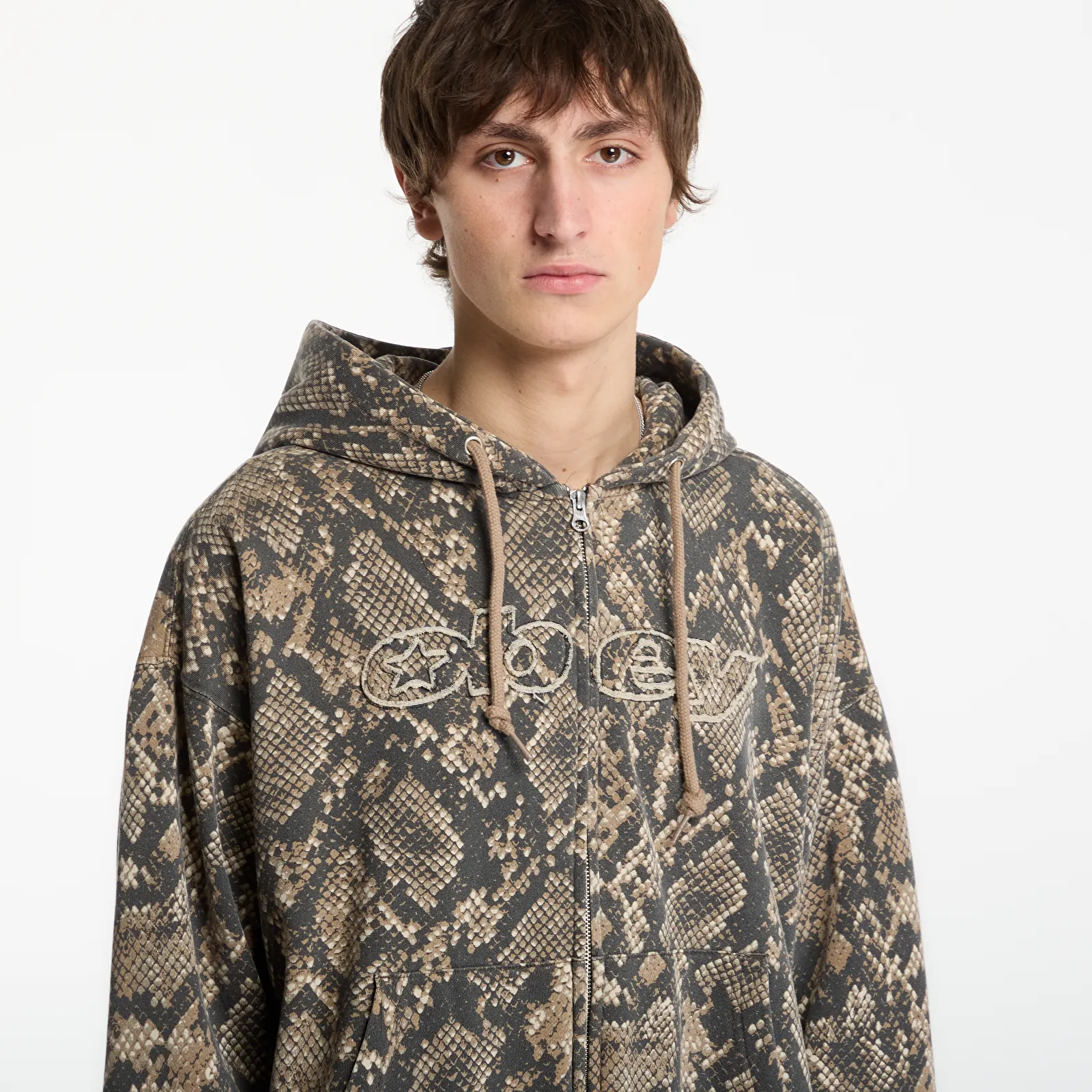 Felpe con cappuccio uomo Obey Moody Zip Hood Dusty Vintage Rattle Snake