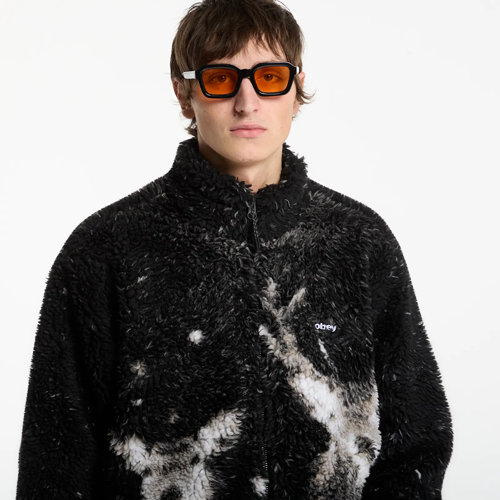 Men's jackets Obey Deer Sherpa Jacket Black Multi