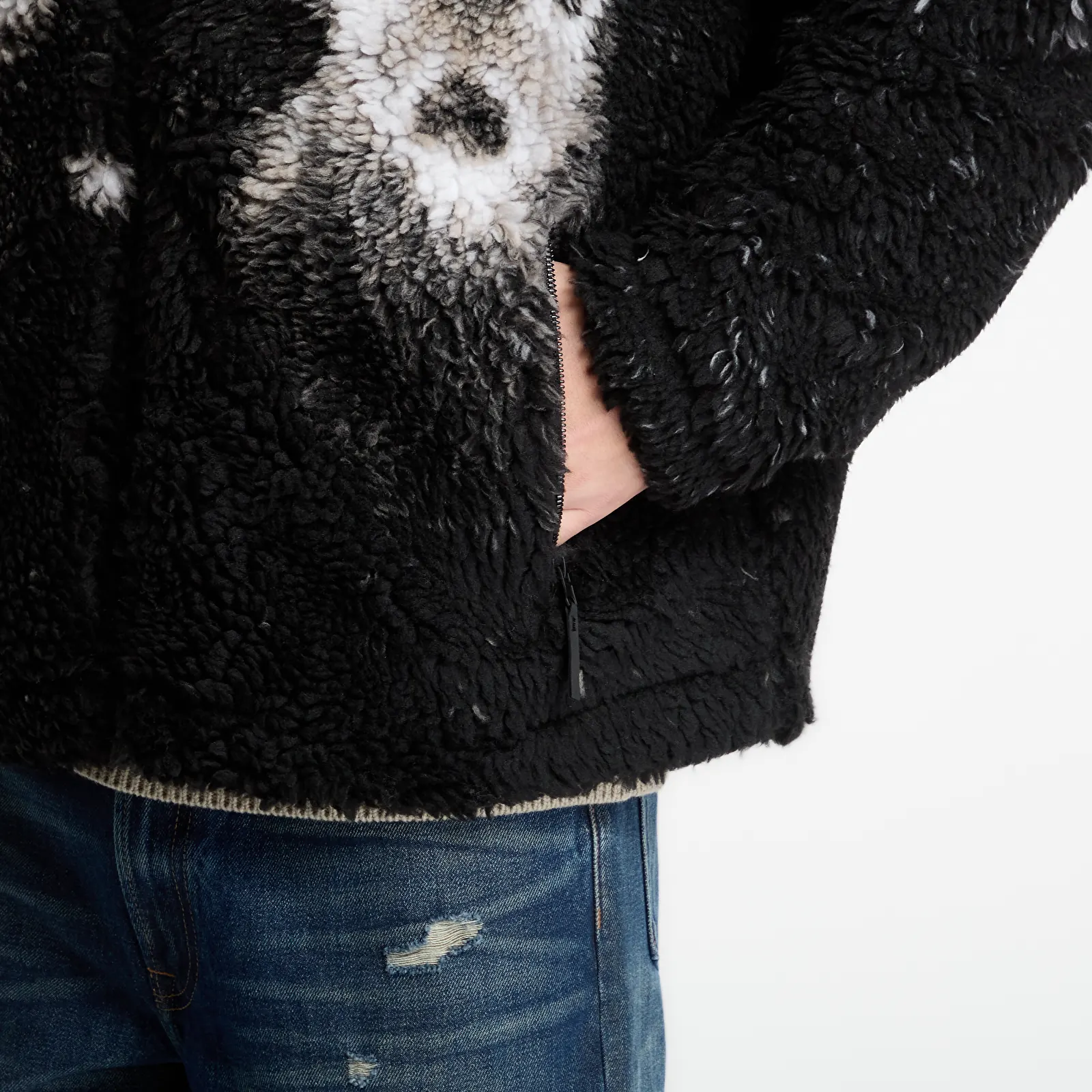 Men's jackets Obey Deer Sherpa Jacket Black Multi