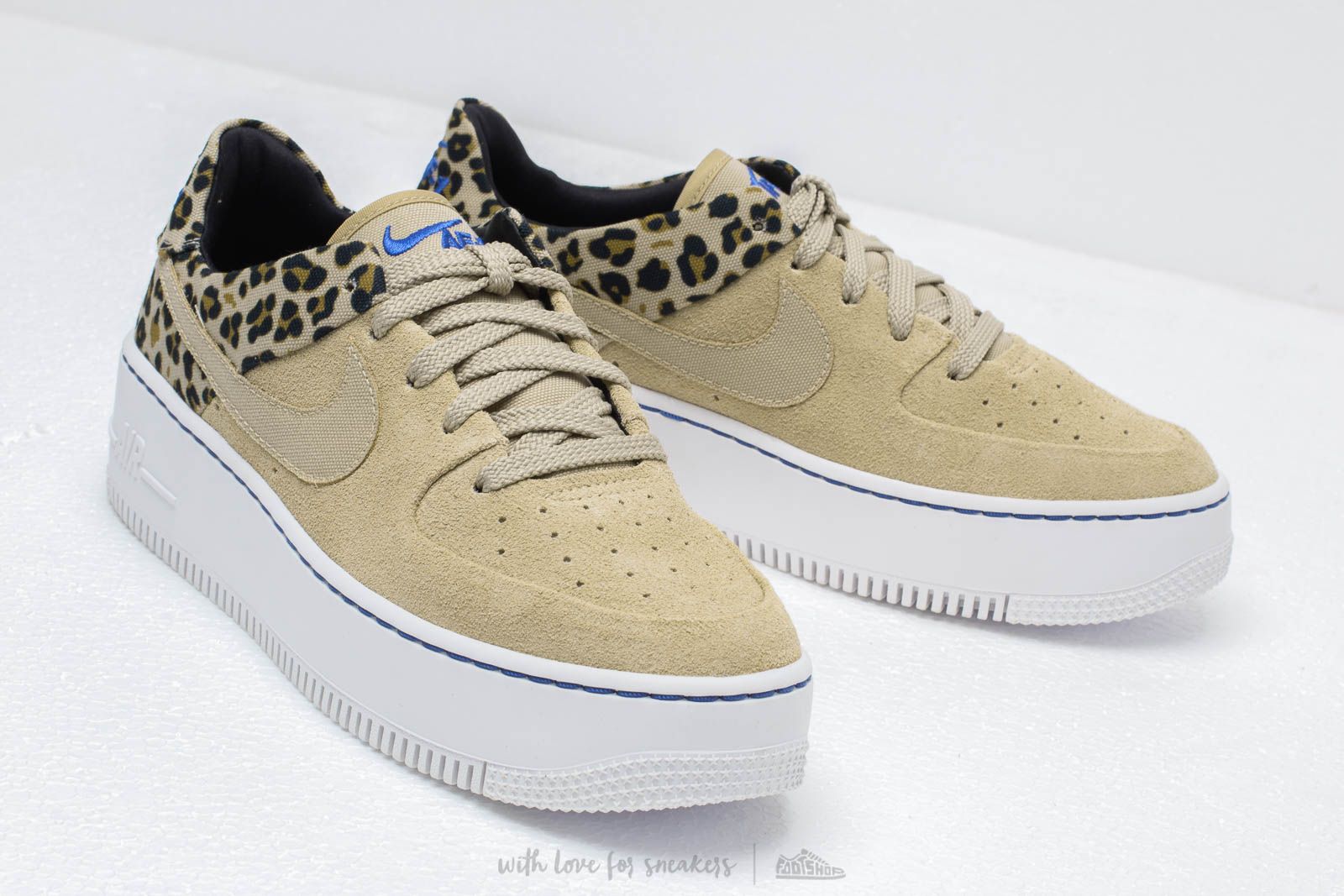 Women s shoes Nike W Air Force 1 Sage Low Premium Desert Ore Racer Blue Black Wheat Footshop