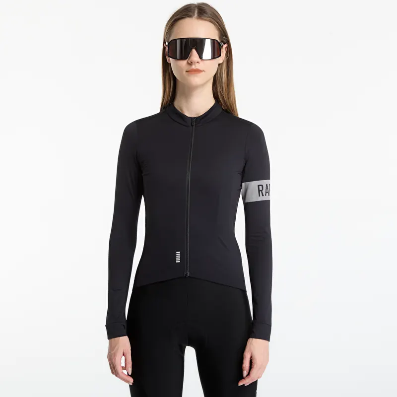 Jersey Rapha Women's Pro Team Long Sleeve Midweight Jersey Black/ White