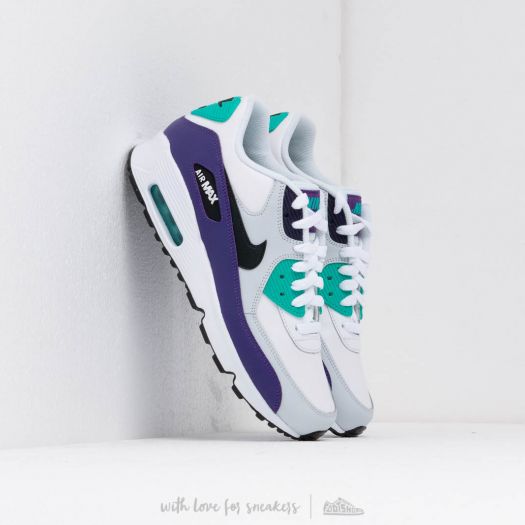 Women's shoes Nike Air Max 90 Ltr (GS) White/ Black-Hyper Jade-Court Purple  | Footshop