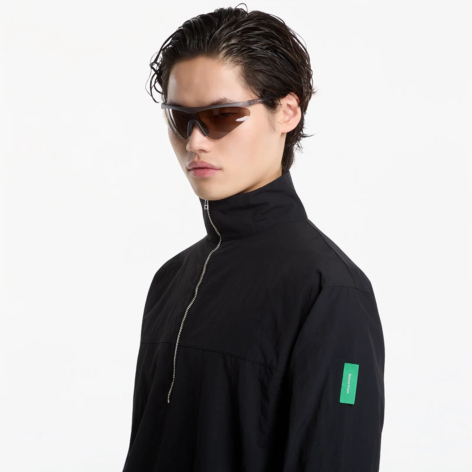 Jackets District Vision Half-Zip Nylon Windbreaker Black