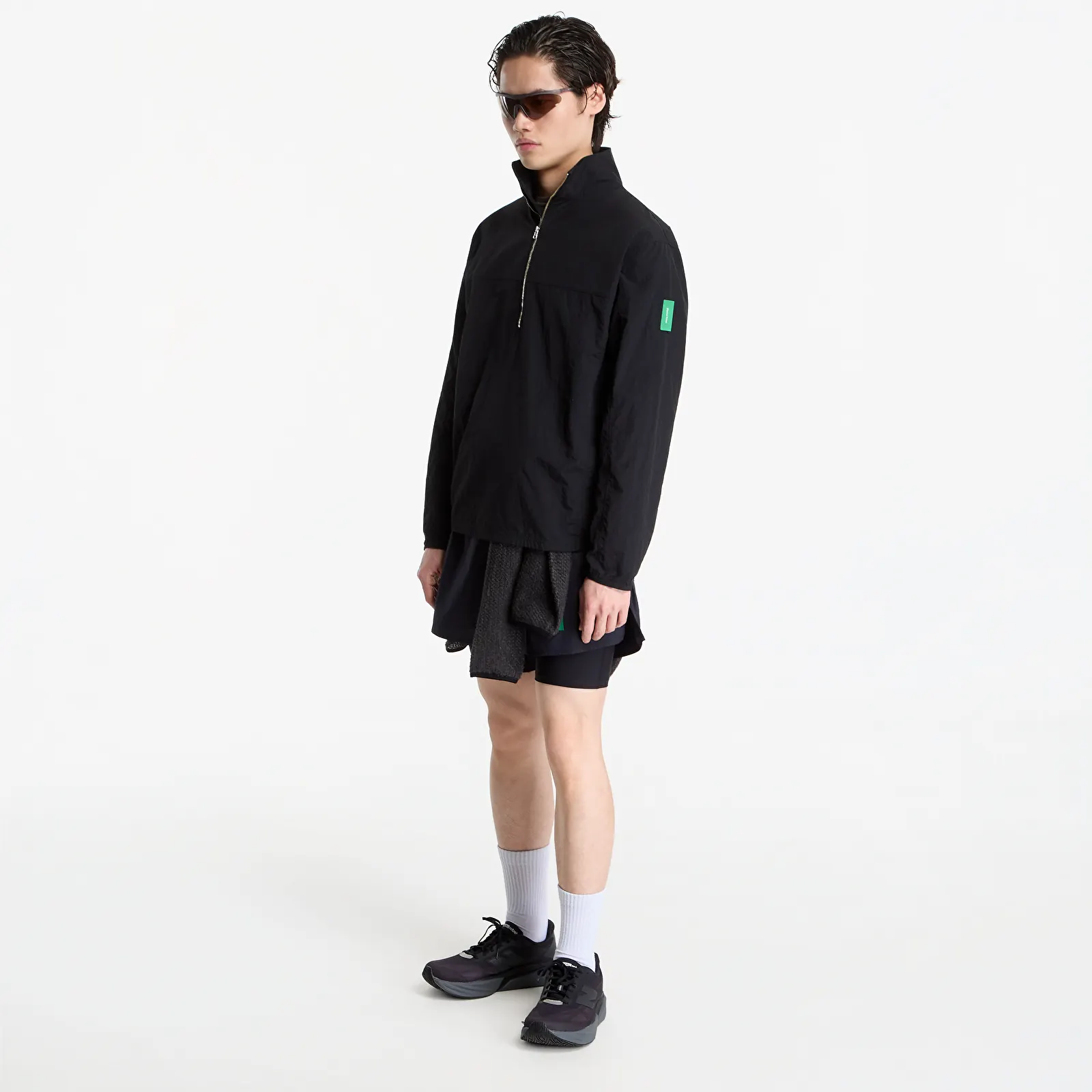 Jackets District Vision Half-Zip Nylon Windbreaker Black