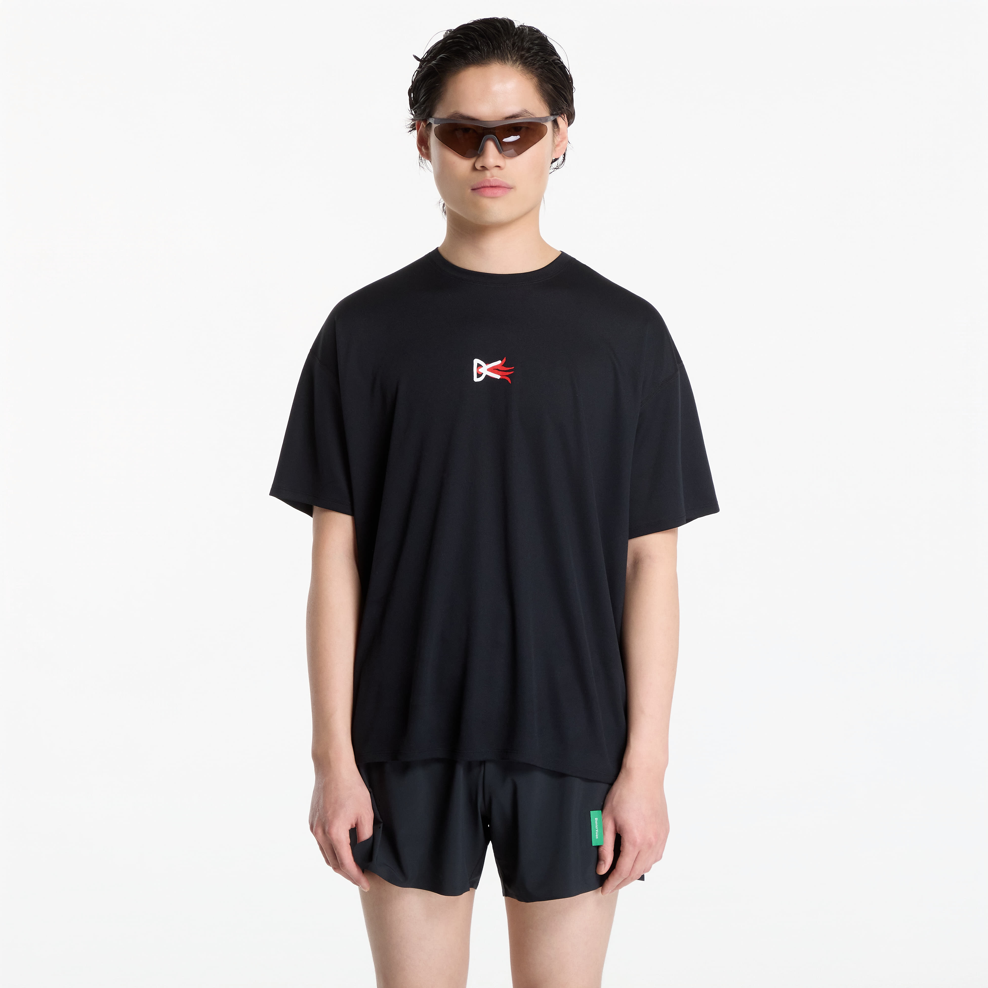 T-shirt District Vision Short Sleeve Boxy Training Tee Black Flame XL