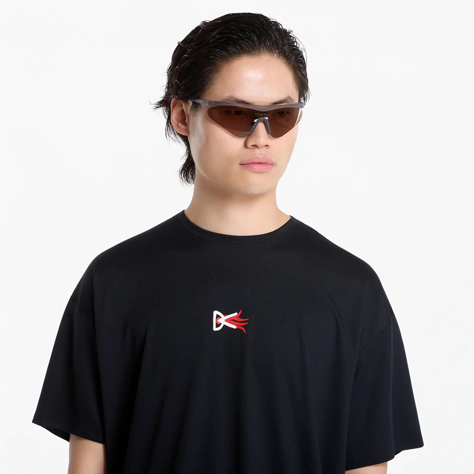 T-shirts District Vision Short Sleeve Boxy Training Tee Black Flame