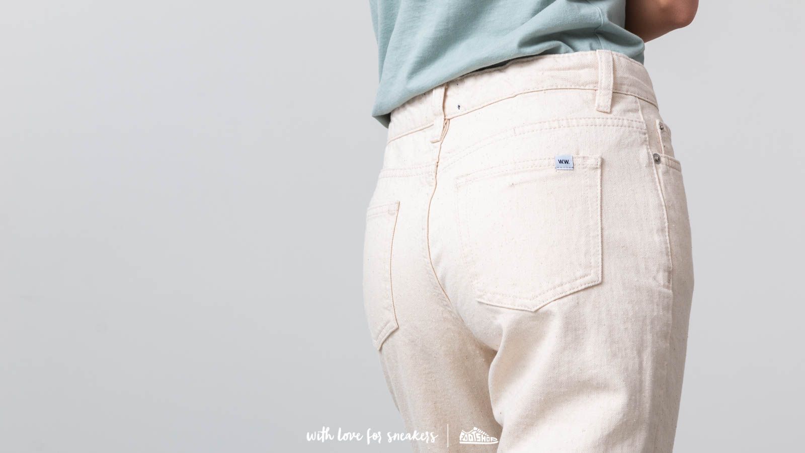Spodnie płócienne WOOD WOOD Eve Jeans Off-White
