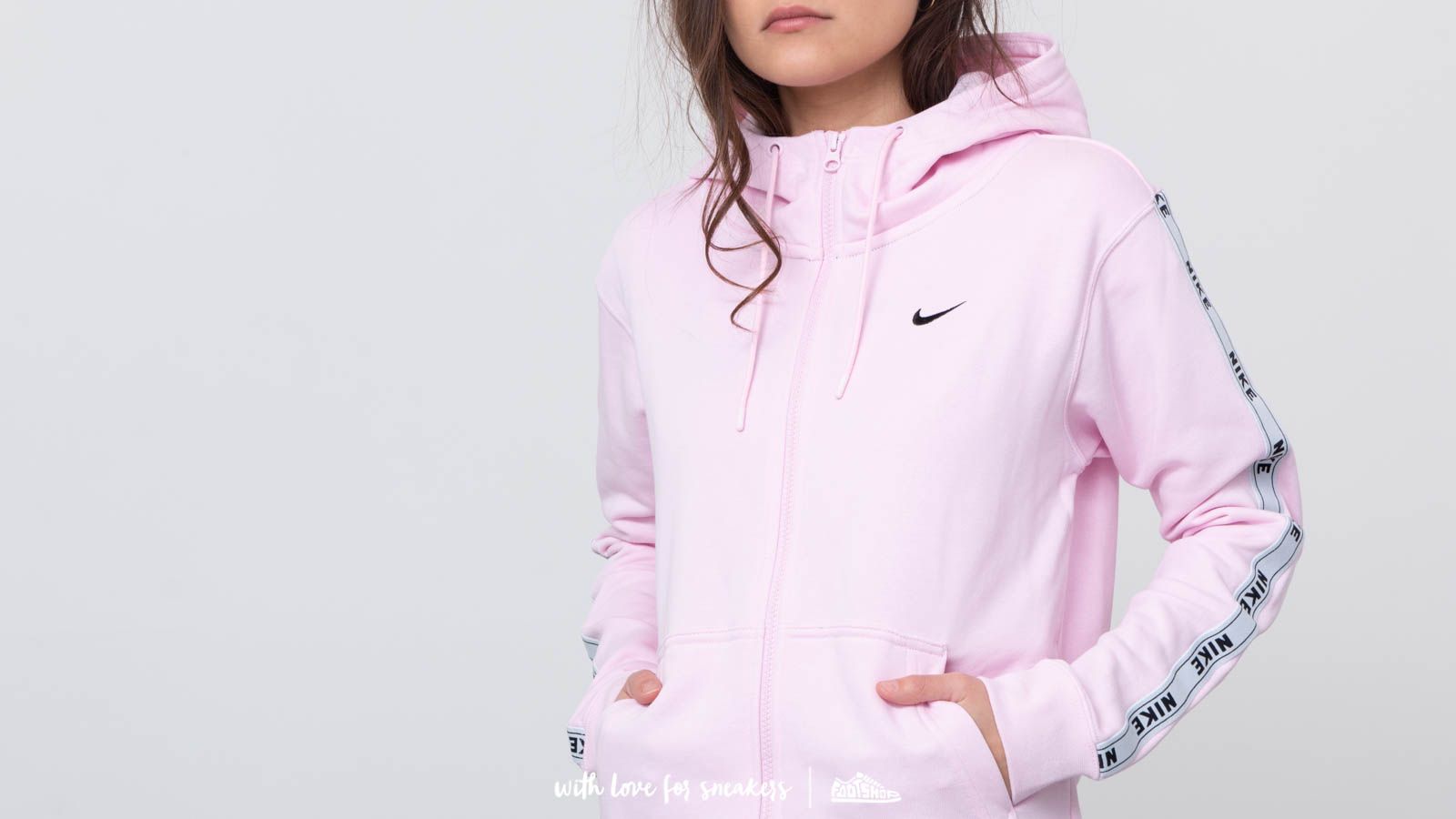 Hanorace Nike Sportswear Full-Zip Logo Hoodie Pink