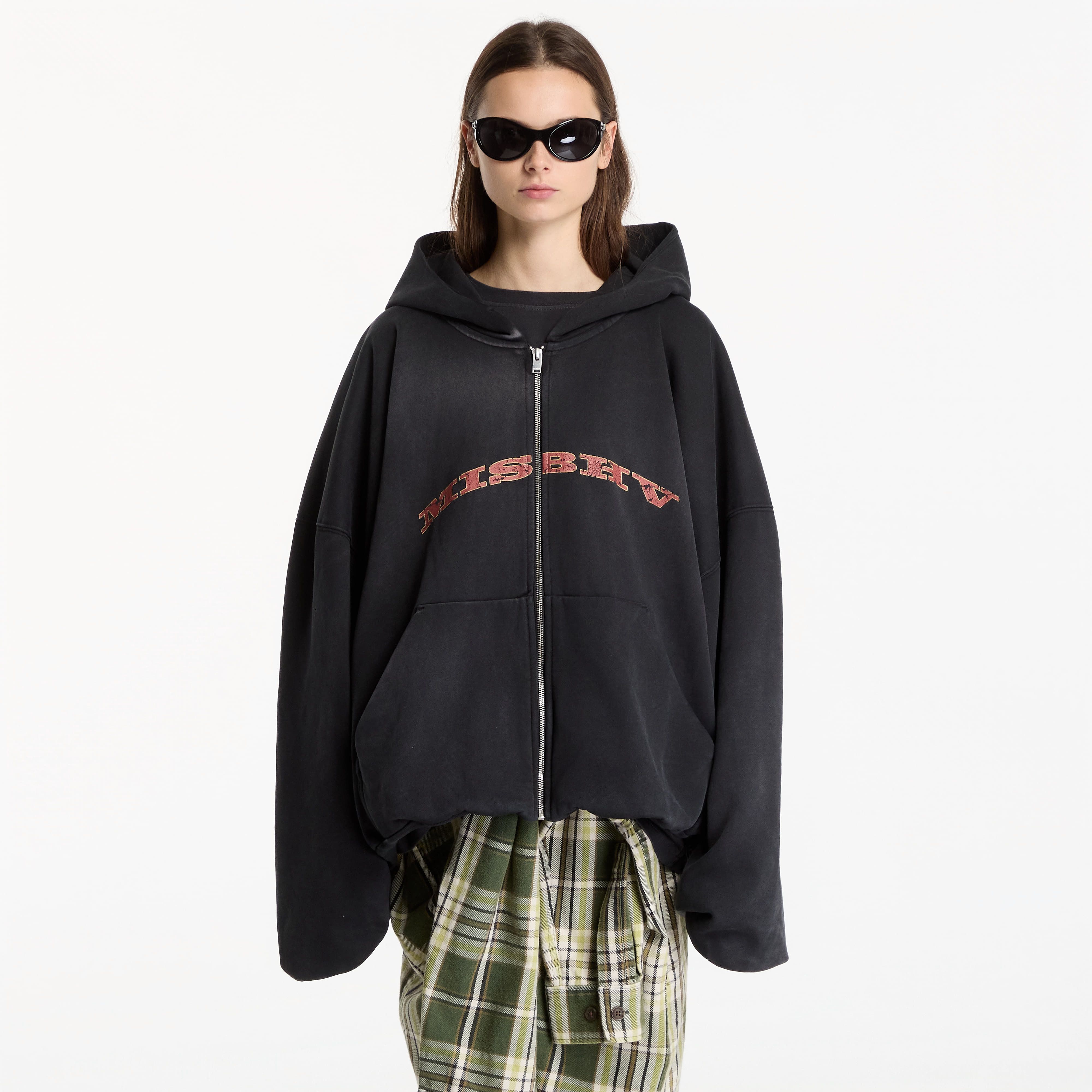 MISBHV Sweatshirt MISBHV Faded Black Inflated Zipped Hoodie UNISEX M