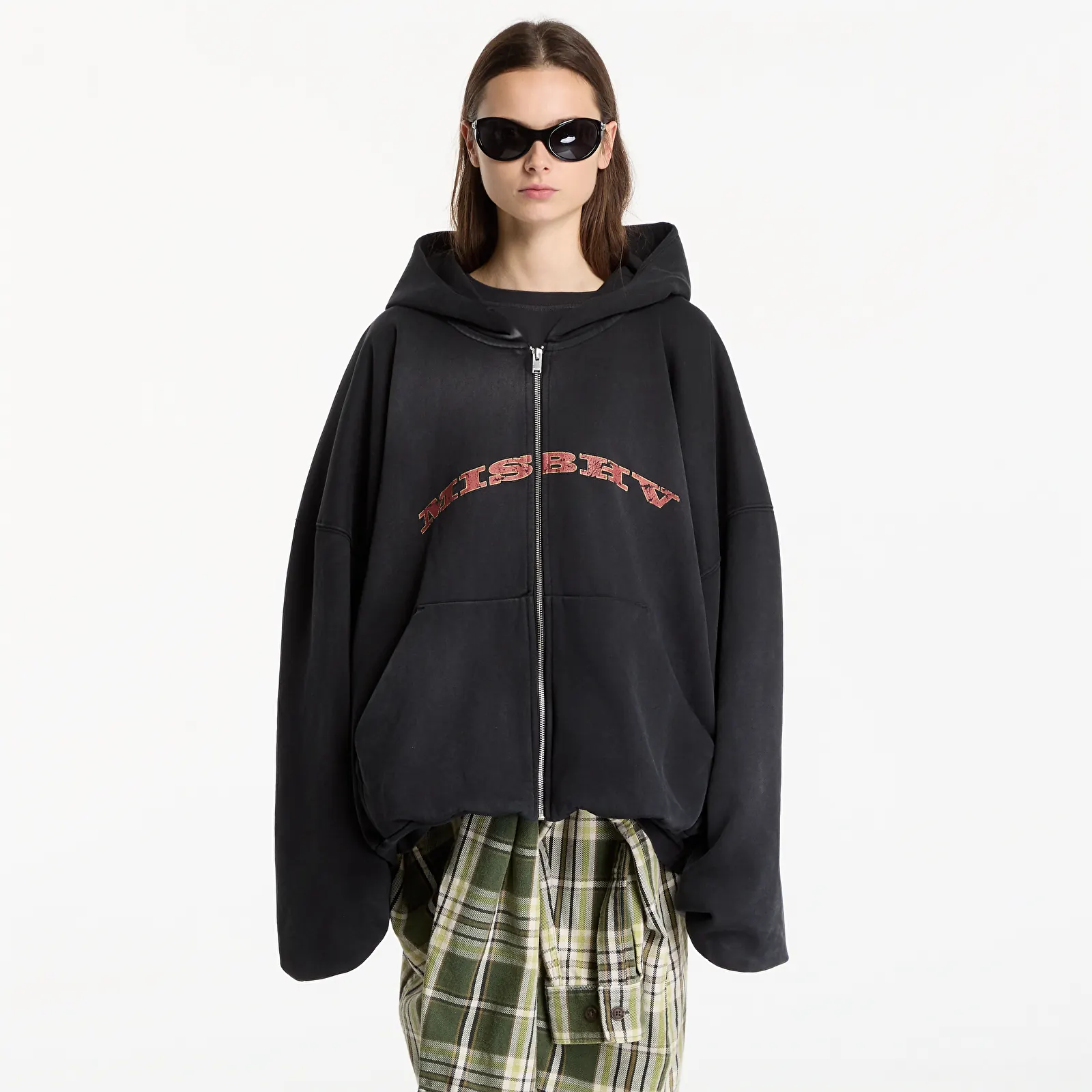 Sweatjacken und Sweatshirts MISBHV Faded Black Inflated Zipped Hoodie UNISEX