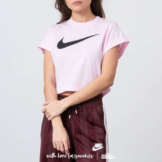 Nike swoosh short deals sleeve crop top