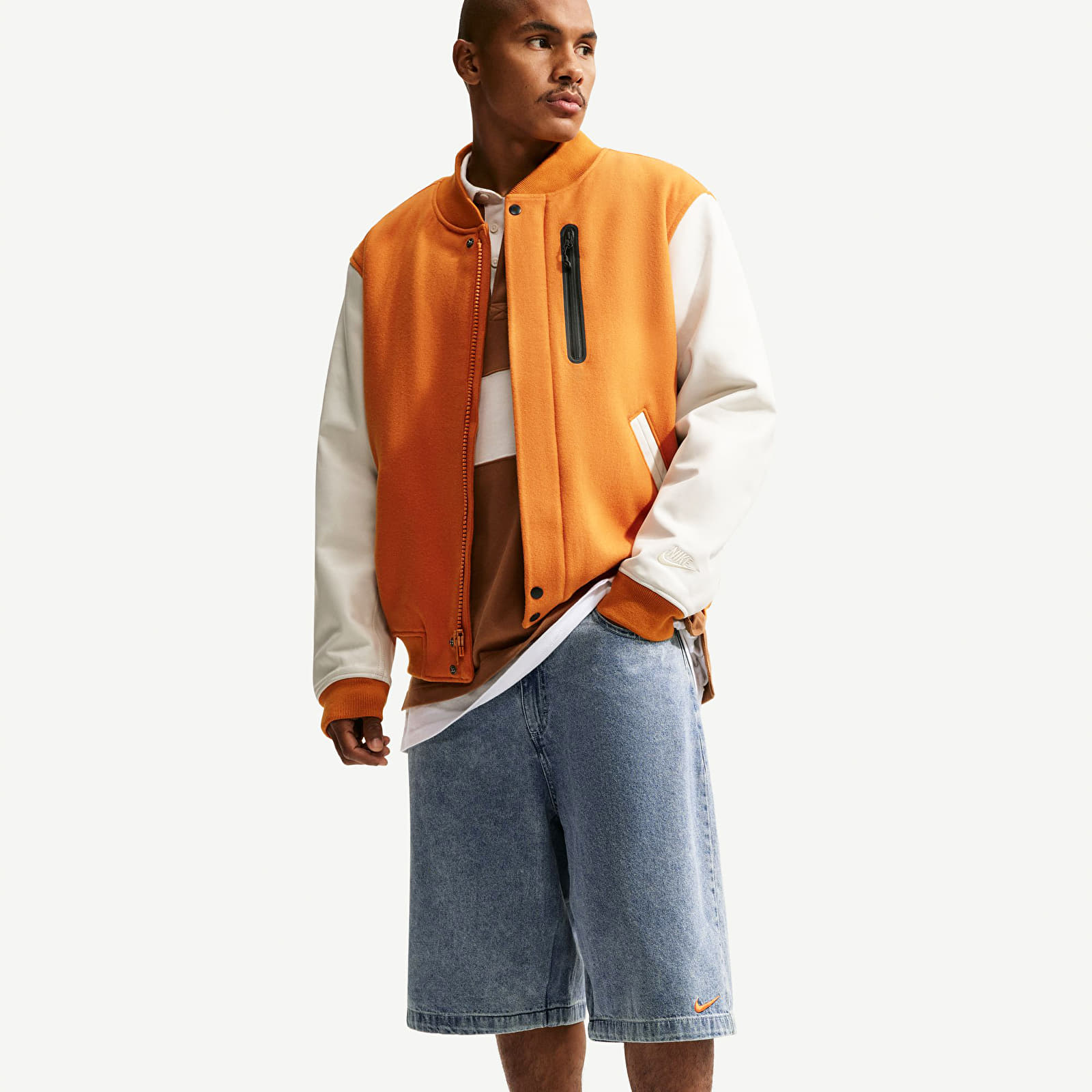Men's shorts Nike Sportswear Men's Indigo Denim Shorts Blue Denim/ Haiind/ Black/ Safety Orange