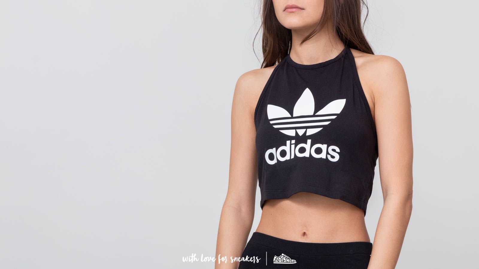 Adidas trefoil crop top store
