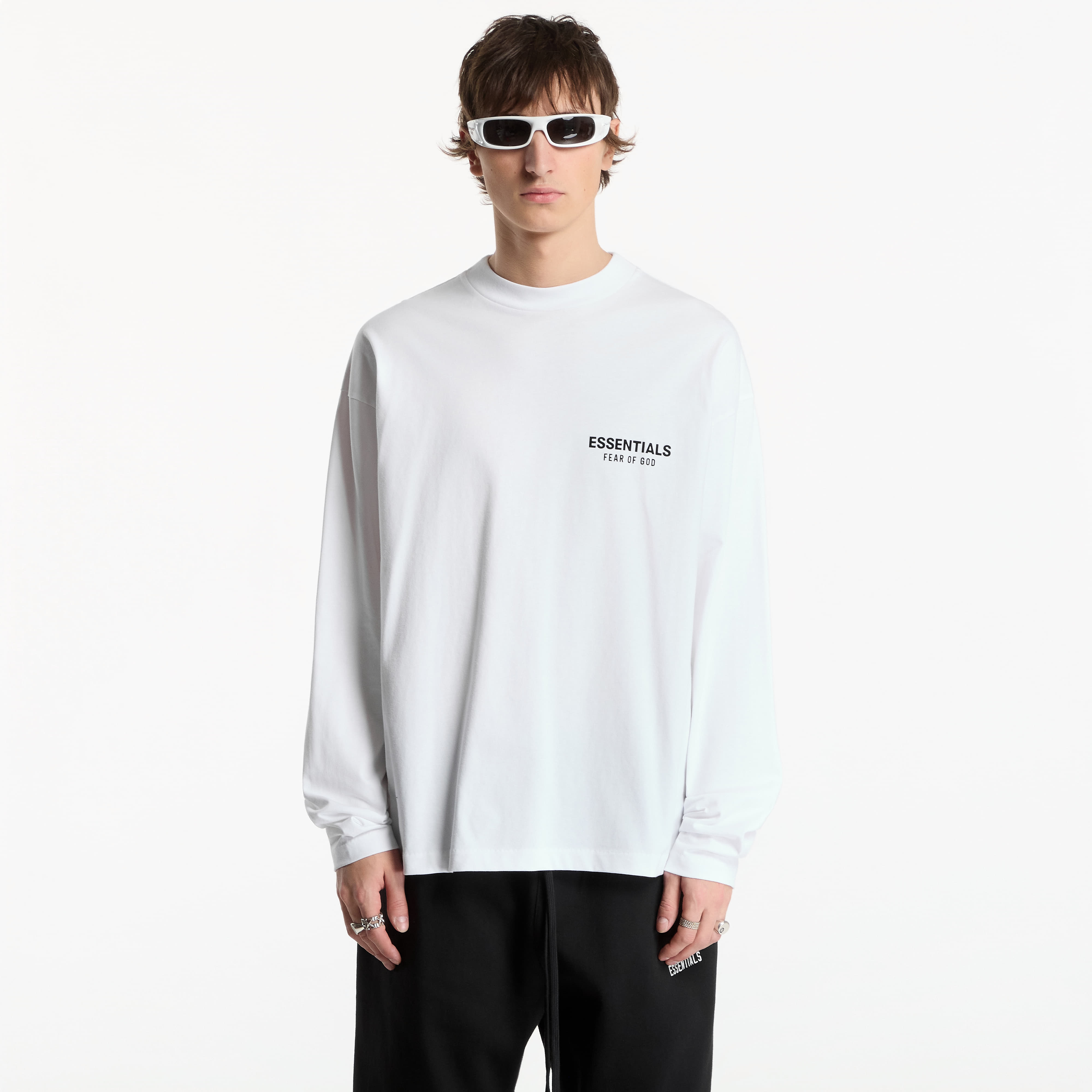 T-shirt Fear of God Essentials Classic Fit Long Sleeve T-Shirt Bright White L