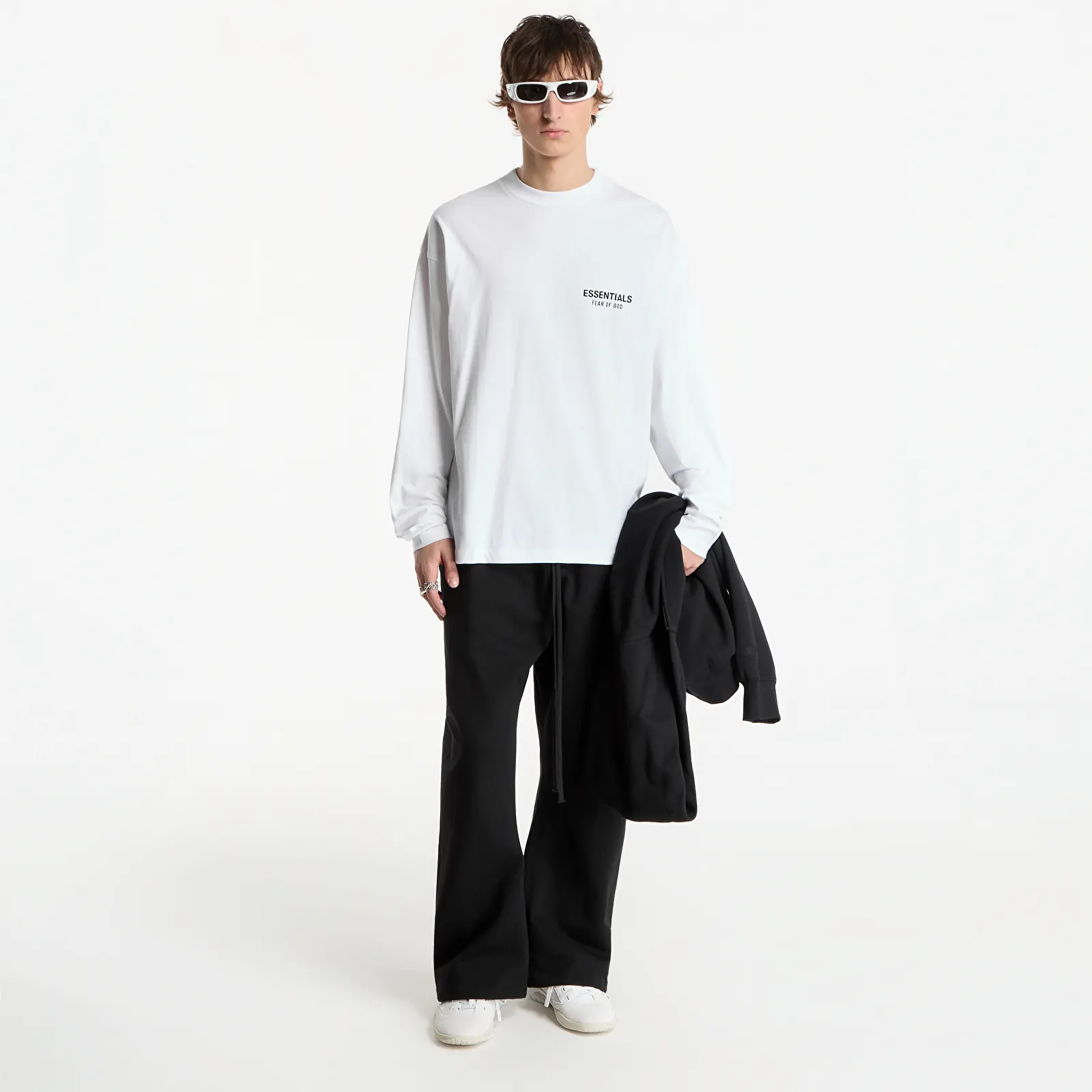 Koszulki Fear of God Essentials Classic Fit Long Sleeve T-Shirt Bright White
