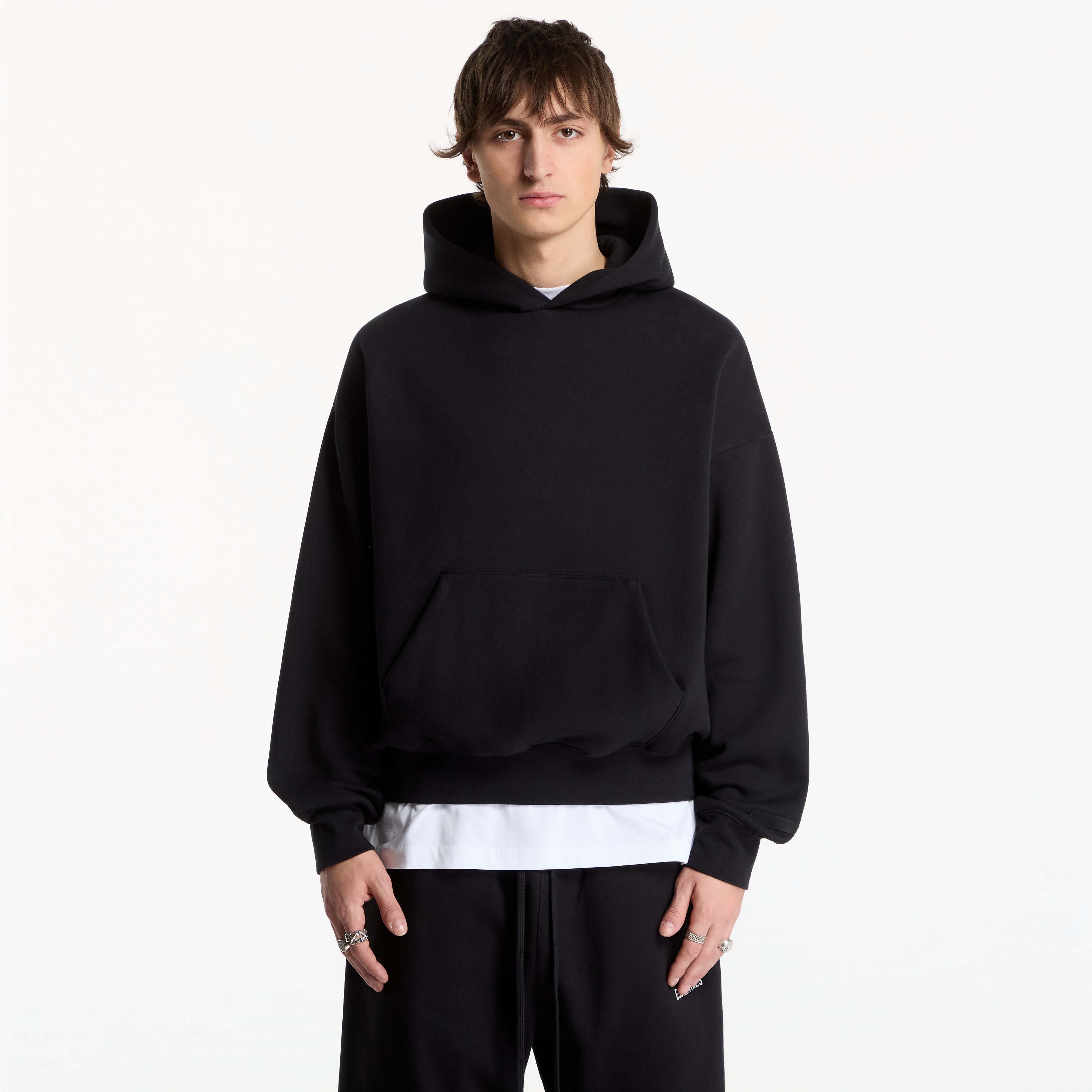 Sweatshirt Fear of God Essentials Classic Fit Fleece Hoodie Vintage Black XXL