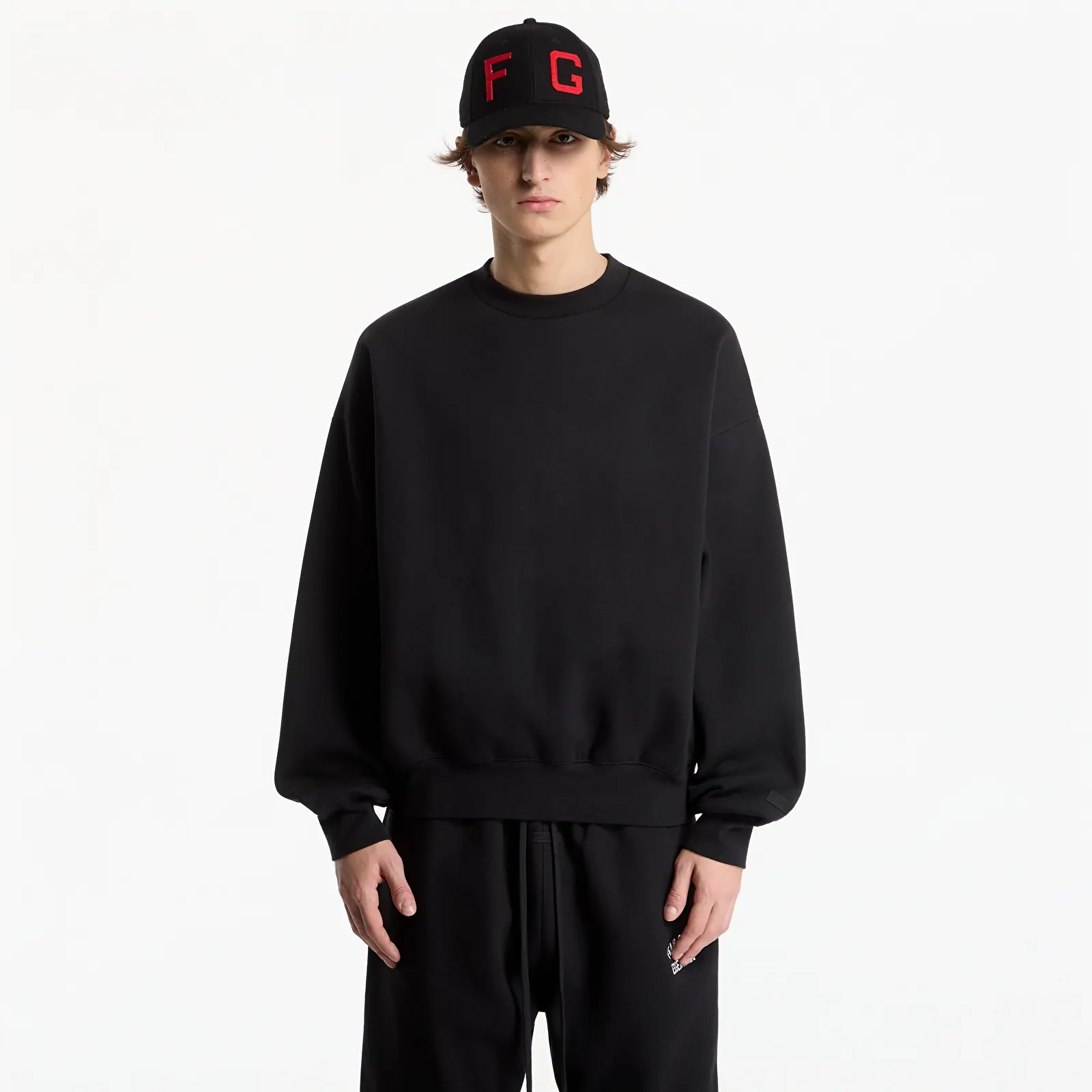 Hoodies and sweatshirts  Fear of God Essentials Classic Fit Fleece Crewneck Vintage Black