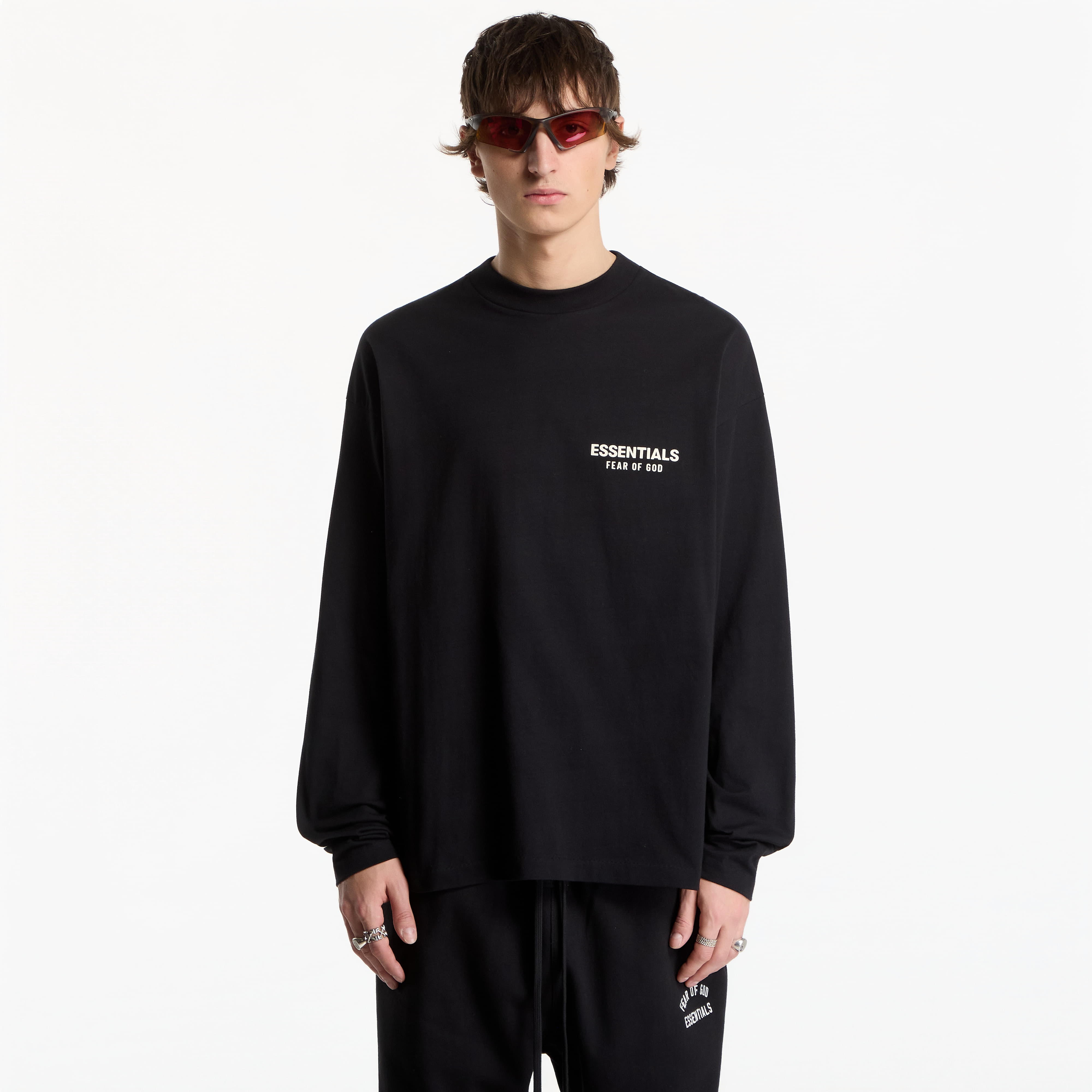 T-shirt Fear of God Essentials Classic Fit Long Sleeve T-Shirt Vintage Black XXL
