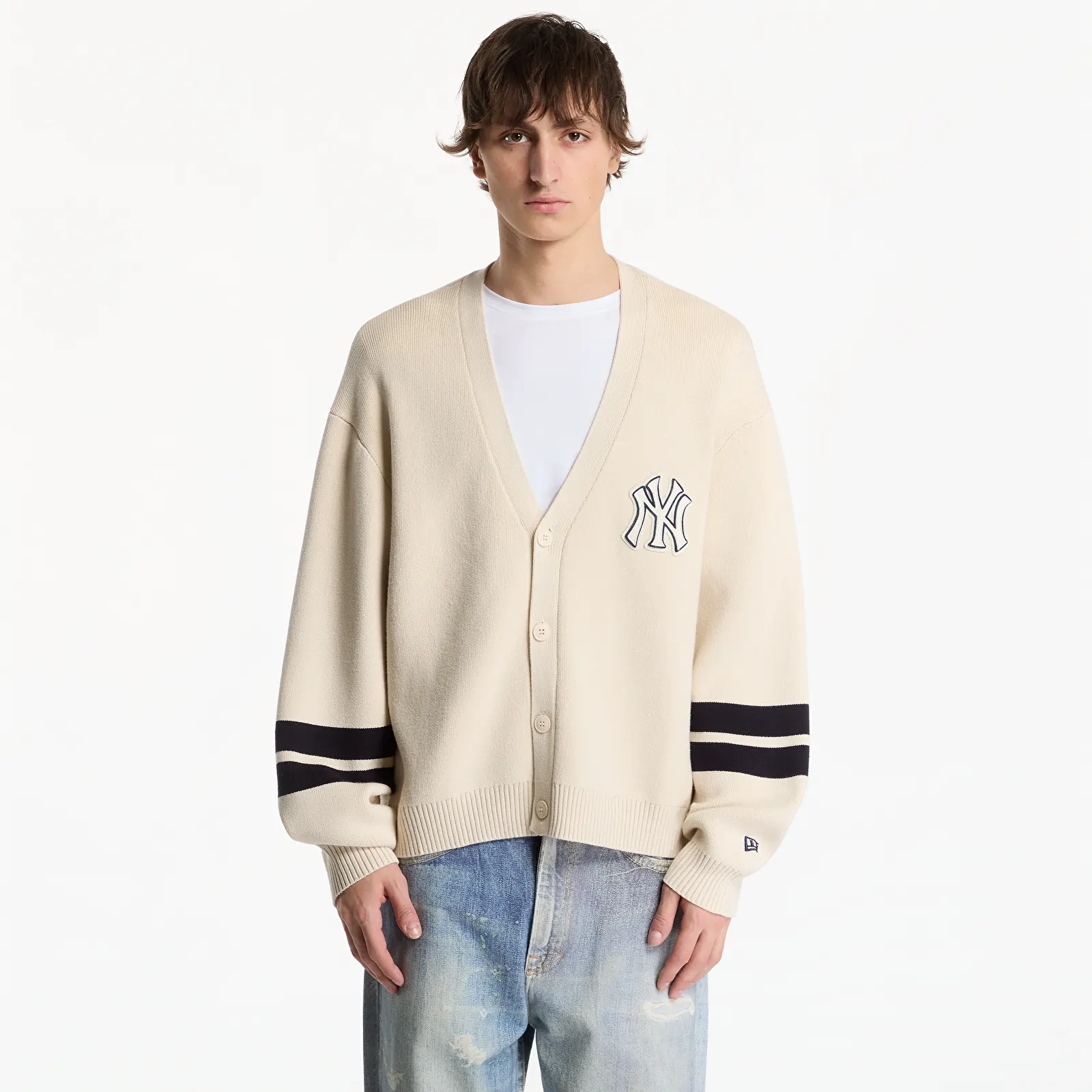 Trøjer New Era MLB Knit Cardigan New York Yankees UNISEX Light Caramel