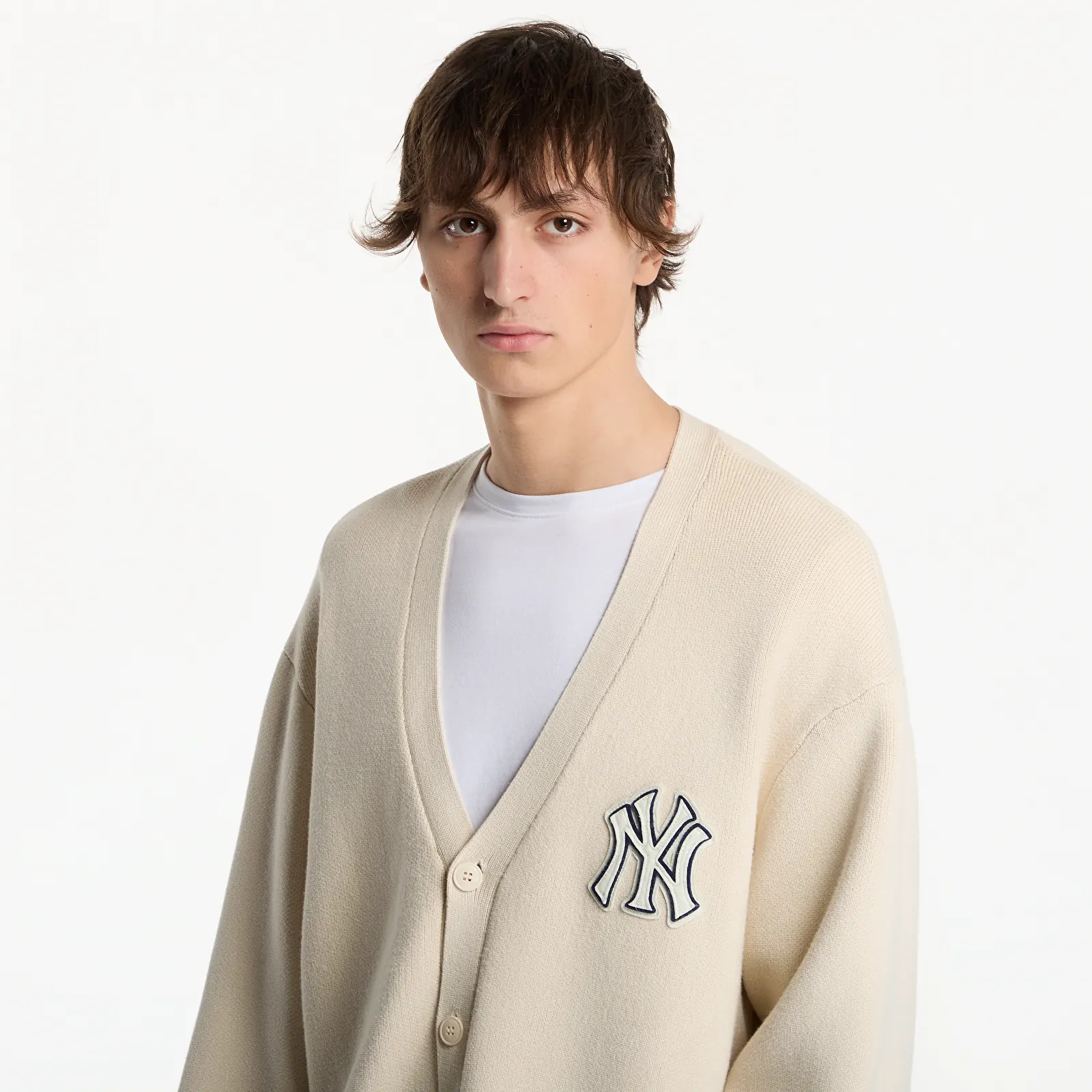 Trøjer New Era MLB Knit Cardigan New York Yankees UNISEX Light Caramel