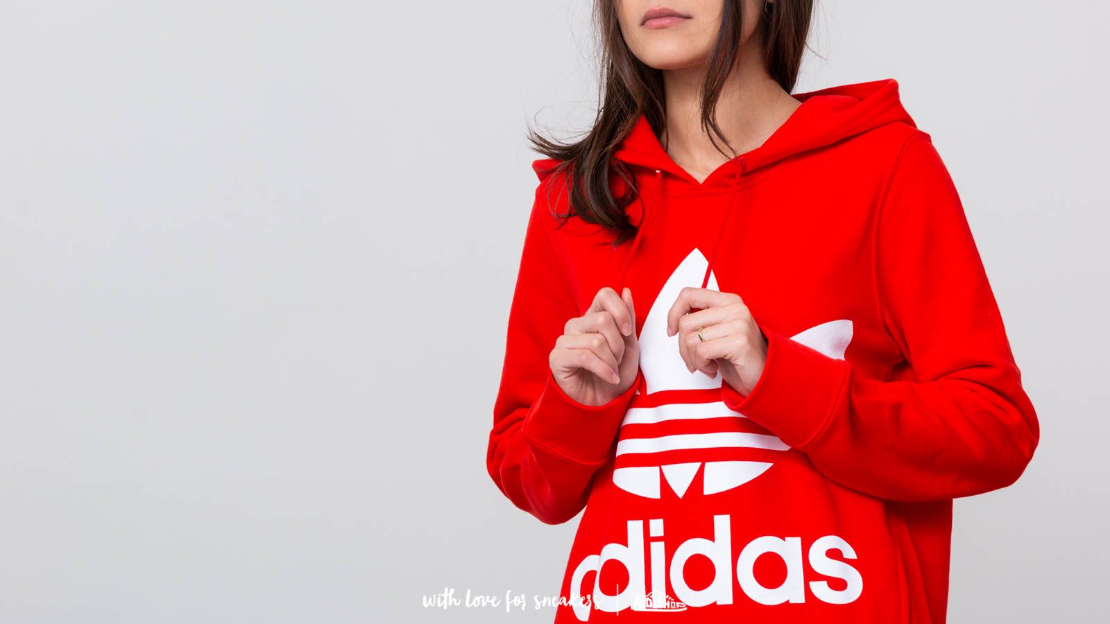 Adidas originals trefoil hoodie red discount