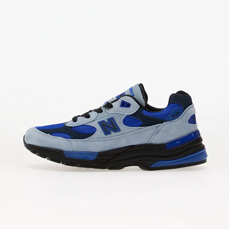 New Balance 992 Made in USA Light Artic Grey/ Black/ Blue Gemstone