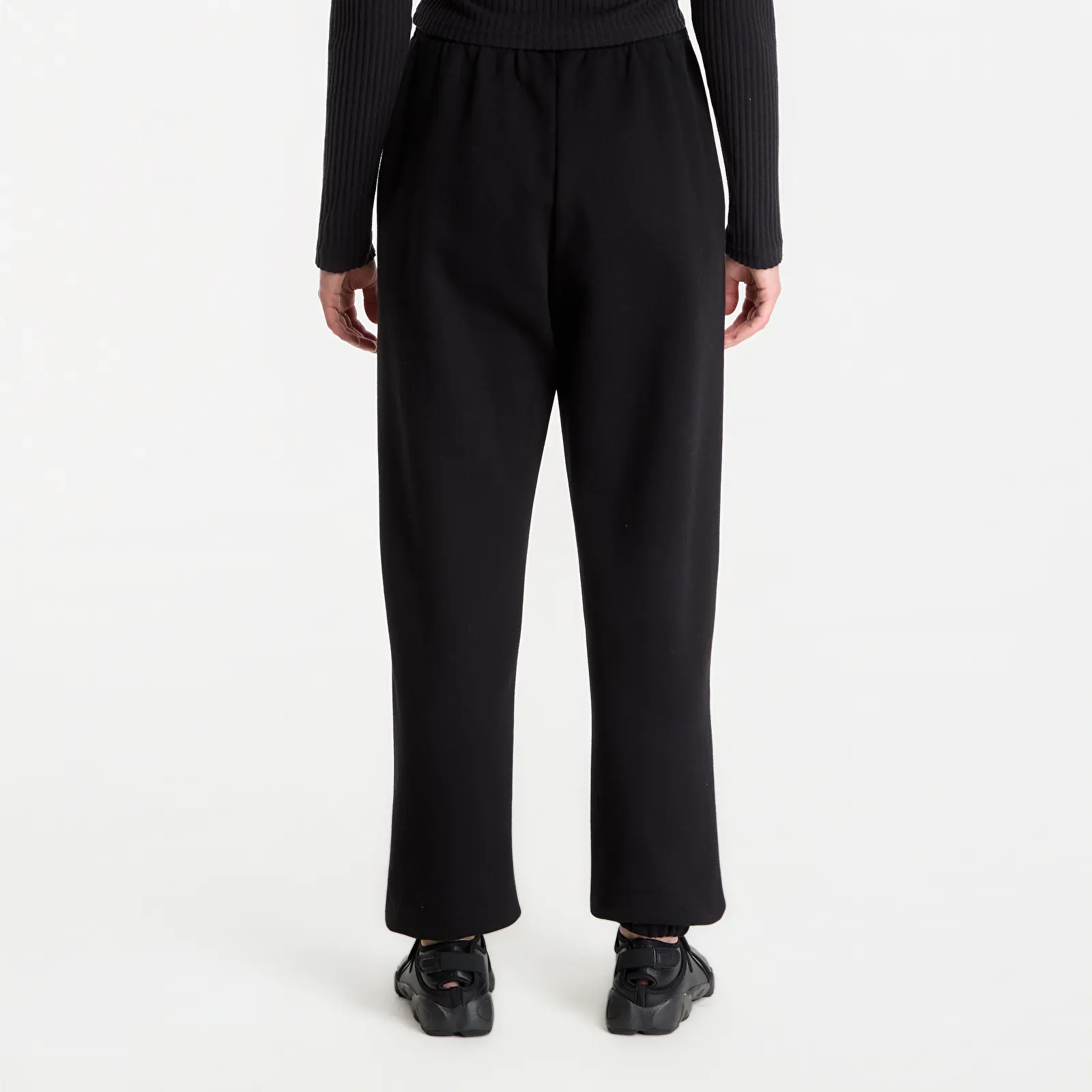 Γυναικείες φόρμες Nike Studio Fleece Medium Weight High-Rise Oversized Cuffed Pants Total Black/ Sail