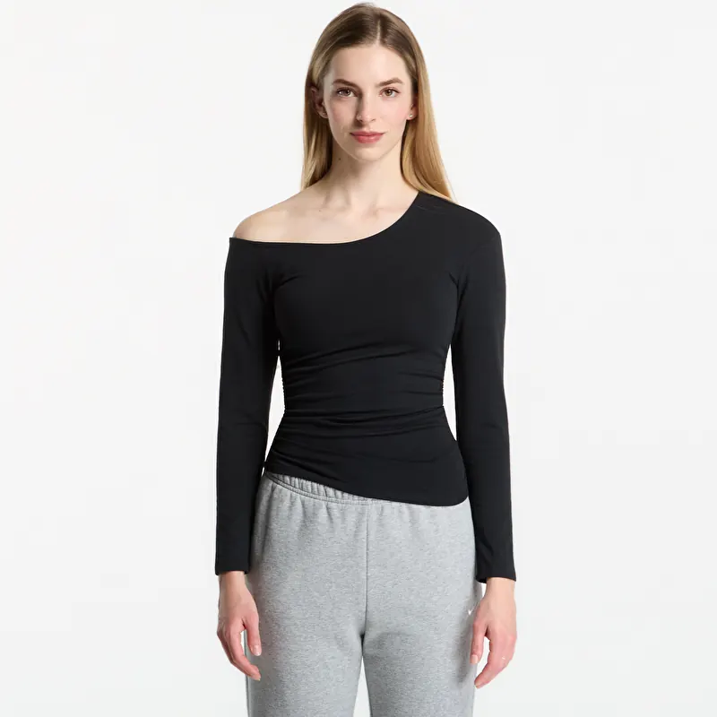 Nike Sportswear Women's Tight Off-Shoulder Long-Sleeve Top Black/ Sail