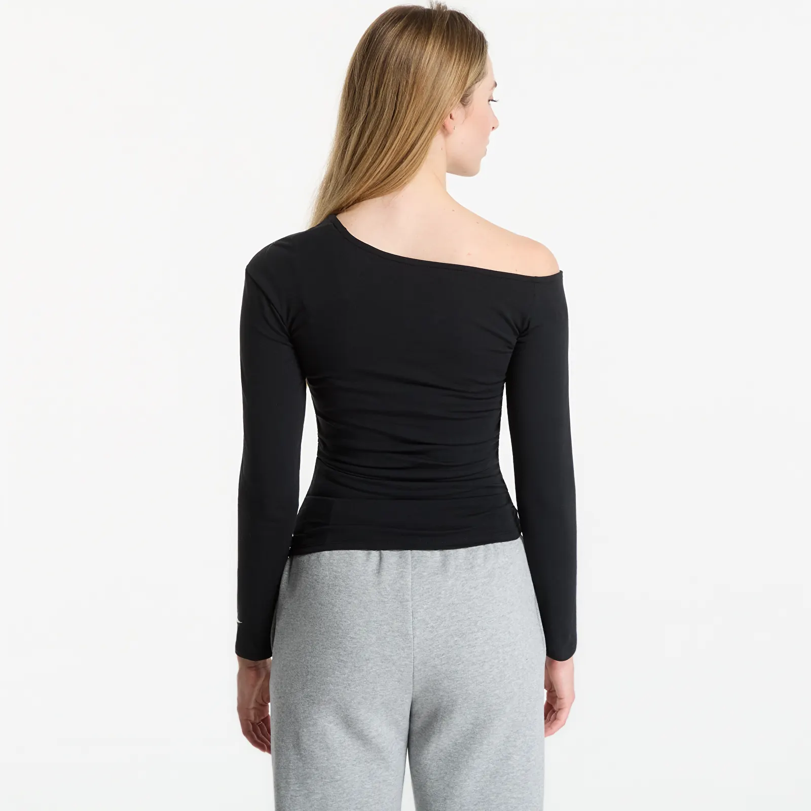 Hauts femme Nike Sportswear Women's Tight Off-Shoulder Long-Sleeve Top Black/ Sail