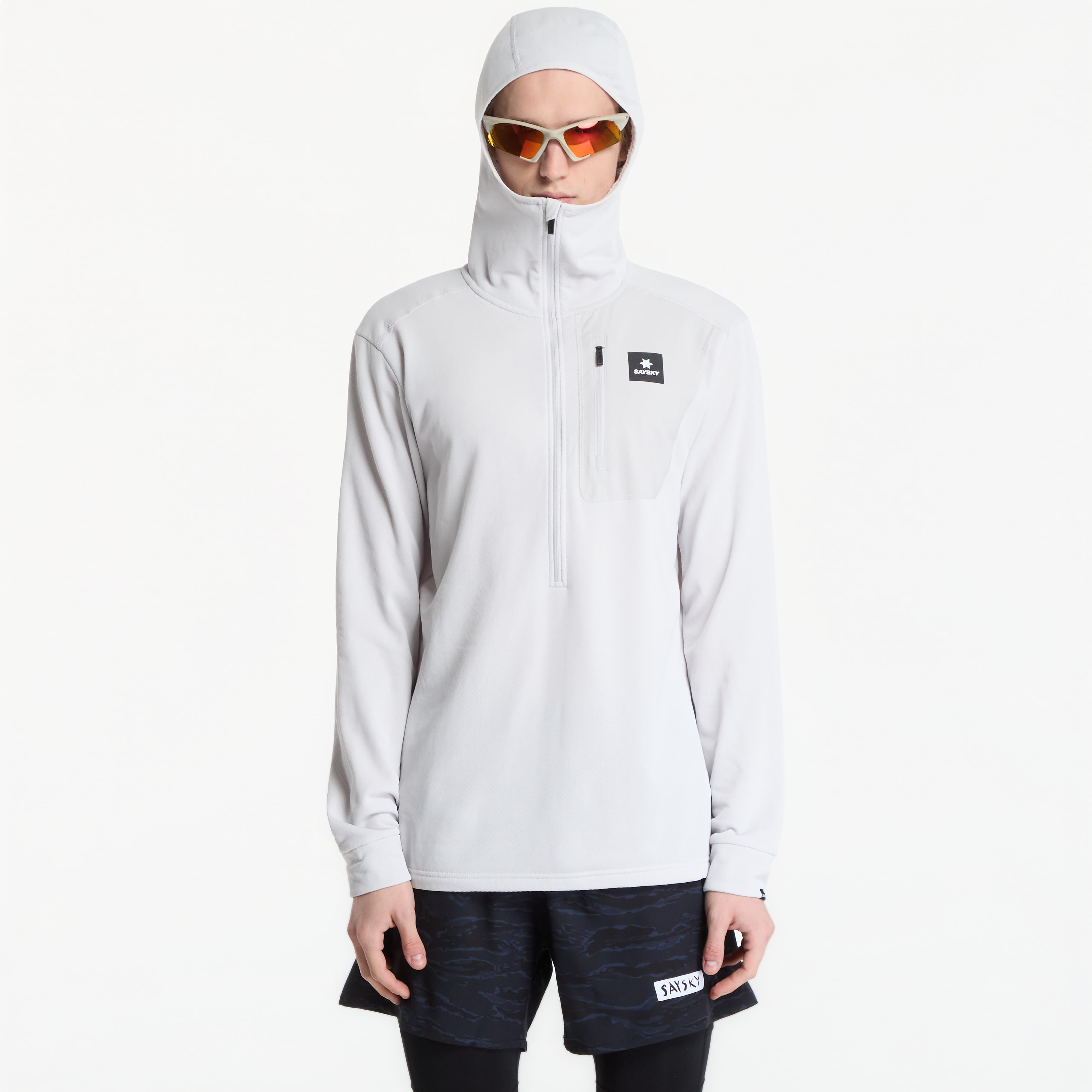 Sweatshirt SAYSKY Combat Half Zip Fleece Hoodie Grey S