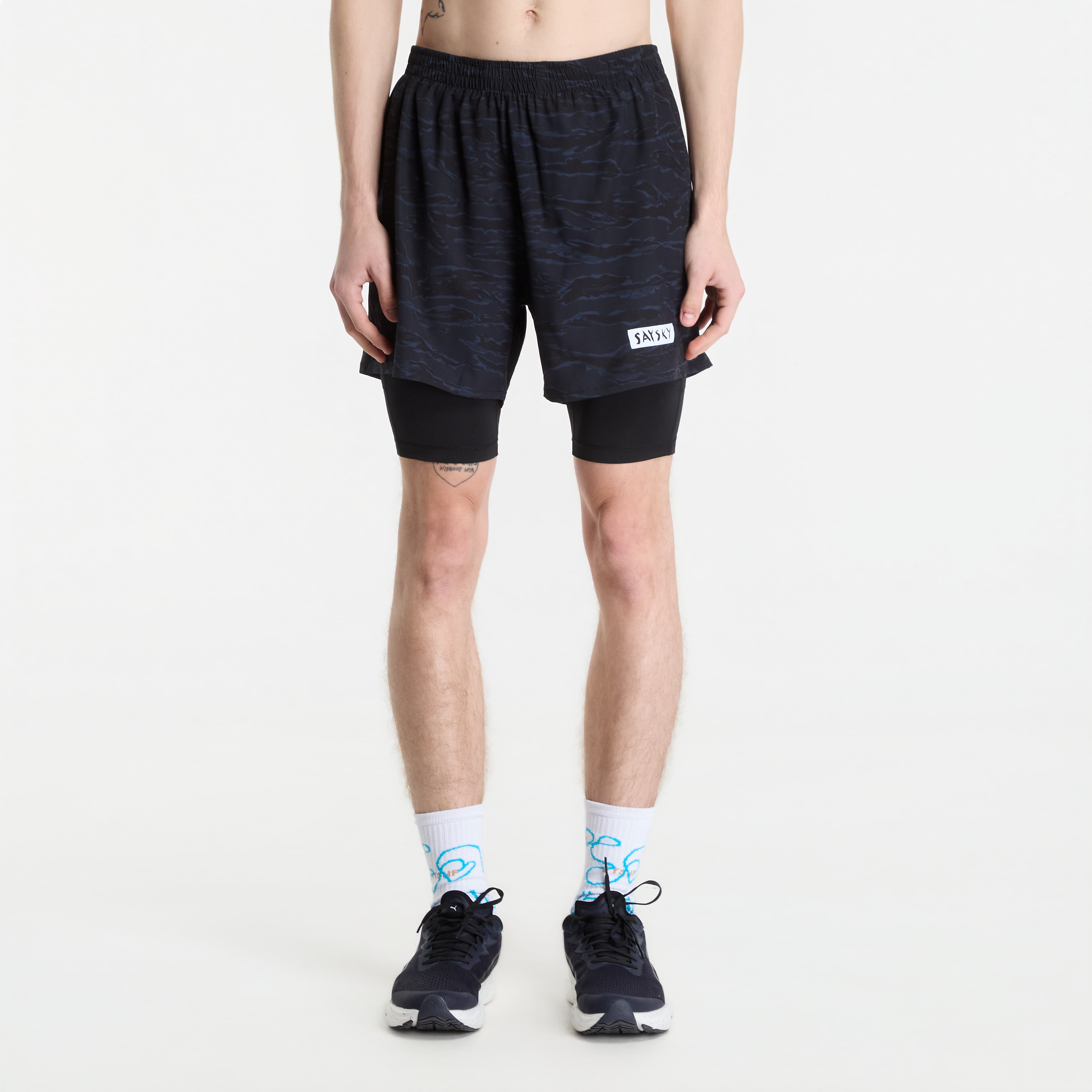 Къси панталони SAYSKY Tiger Pace 2 in 1 Shorts 5'' Black Camo S