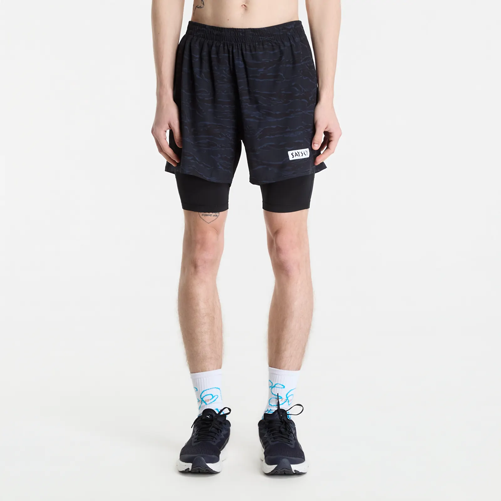 Shortsid SAYSKY Tiger Pace 2 in 1 Shorts 5'' Black Camo