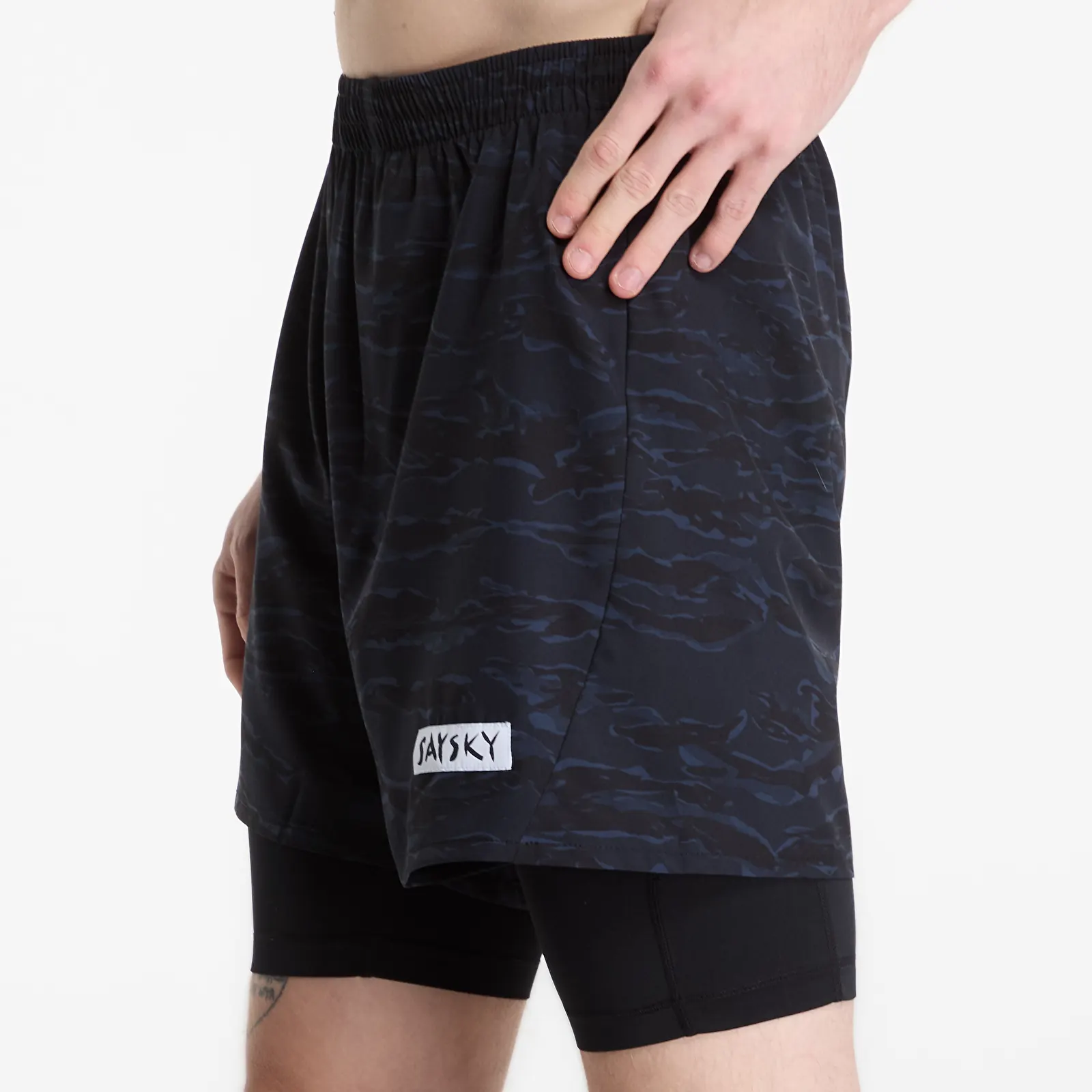 Shortsid SAYSKY Tiger Pace 2 in 1 Shorts 5'' Black Camo
