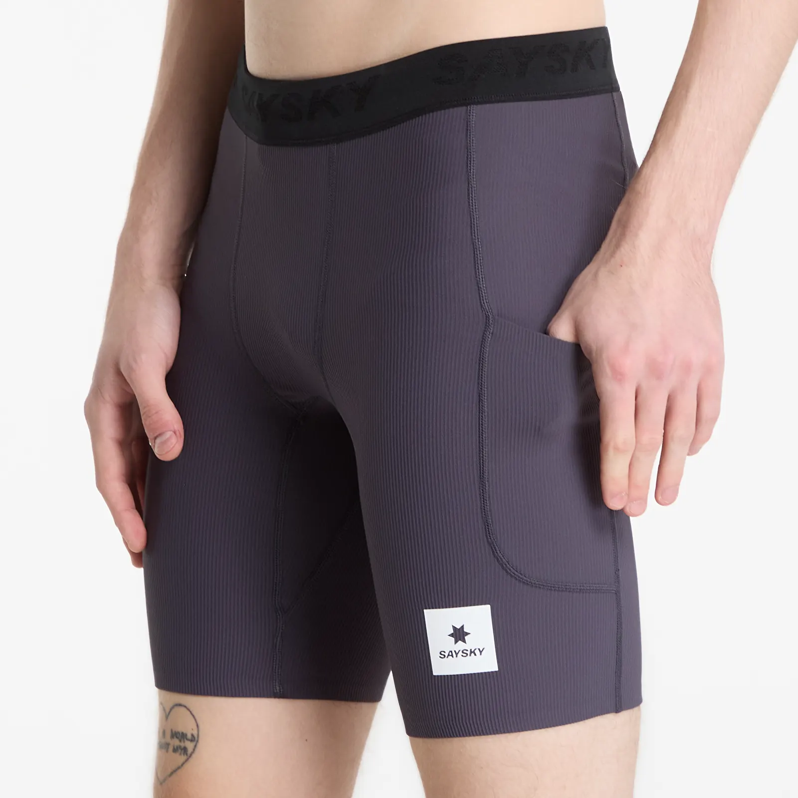 Leggings SAYSKY Combat+ Rib Short Tights 8" Grey