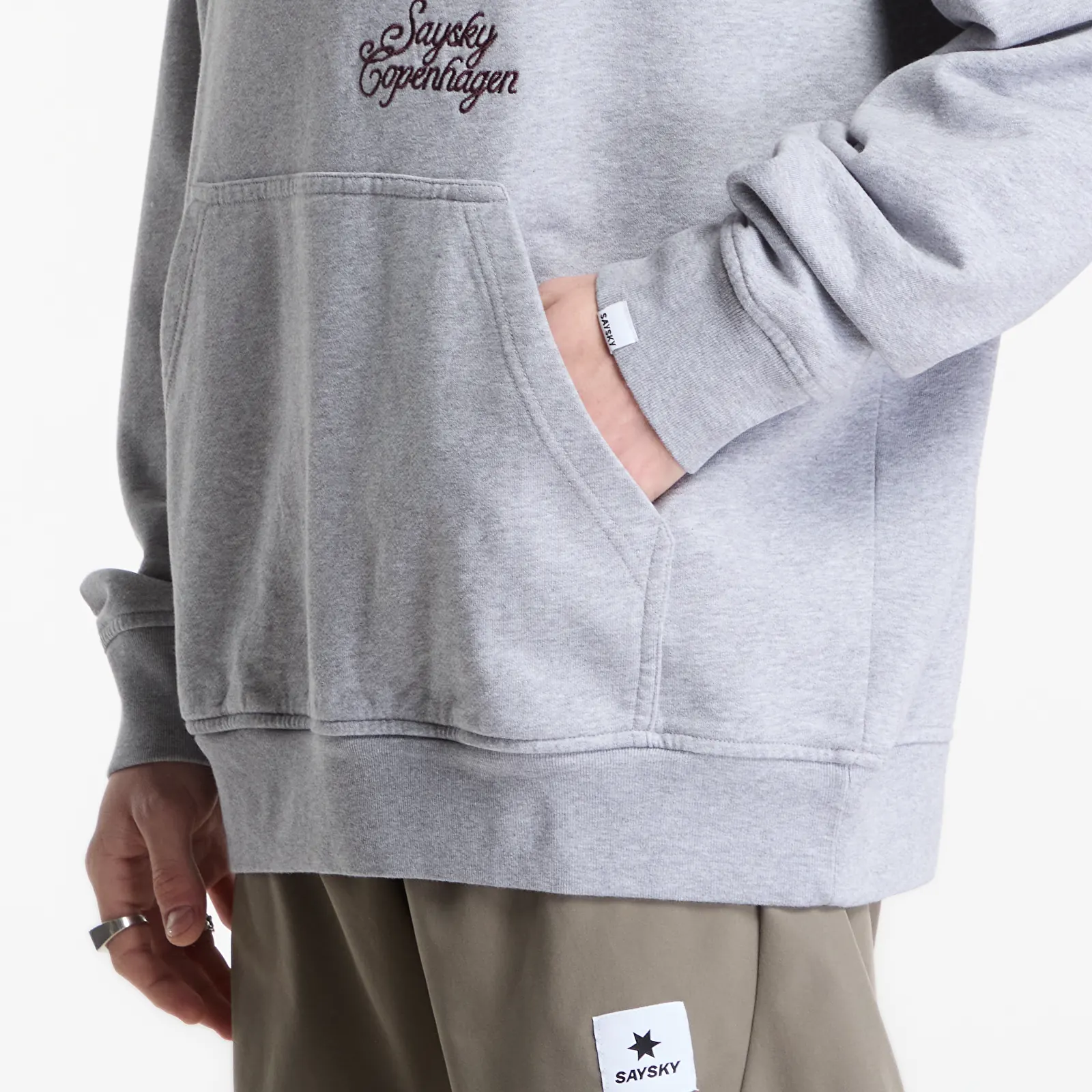 Džemperiai su gobtuvais ir džemperiai SAYSKY Statement Oversized Hoodie Grey