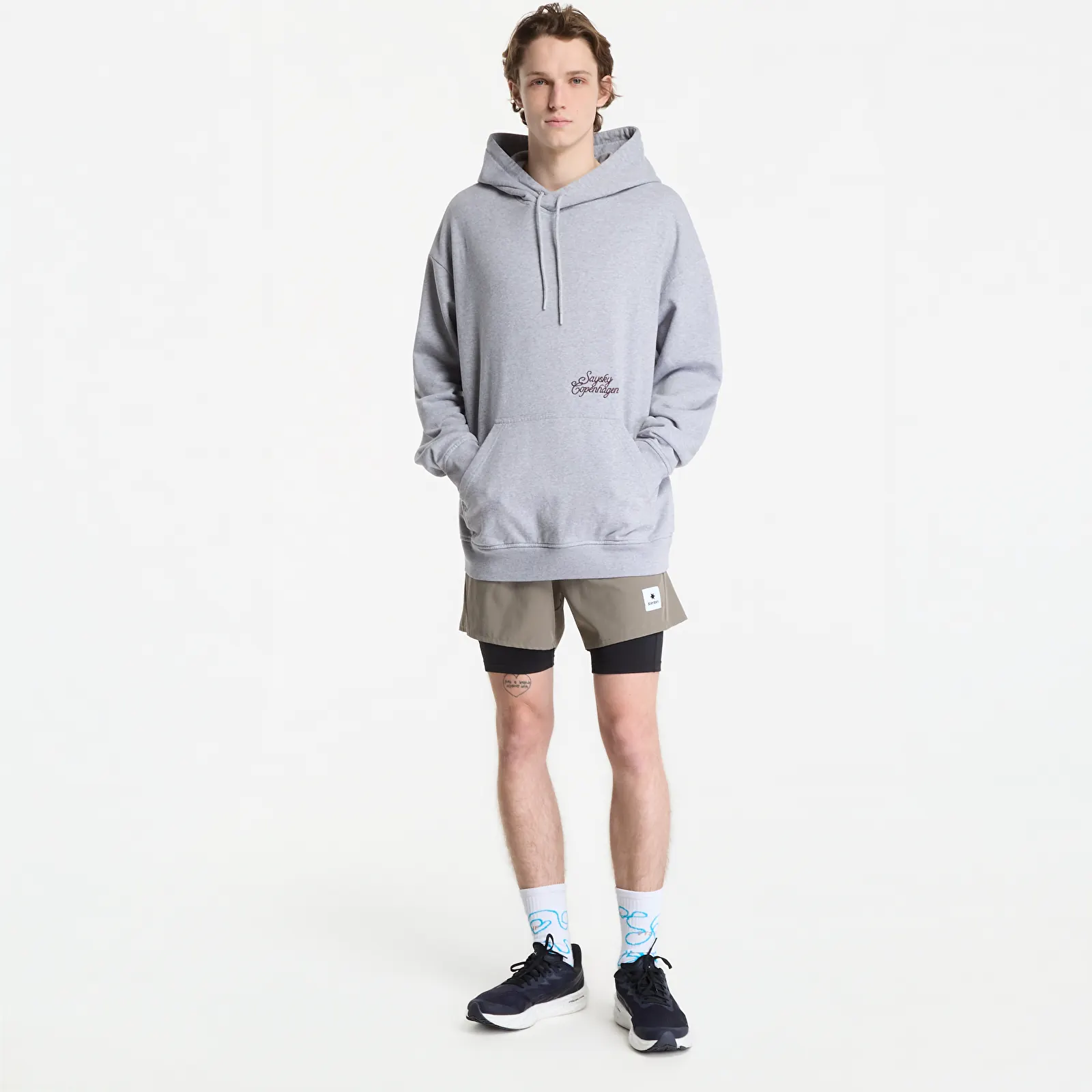 Džemperiai su gobtuvais ir džemperiai SAYSKY Statement Oversized Hoodie Grey