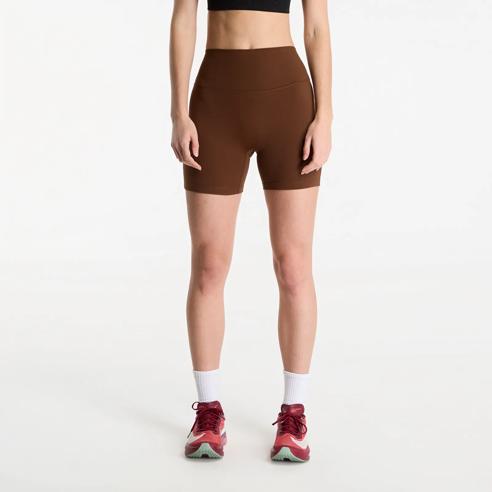 Kratke hlače Nike One High-Waisted 5-Inch Biker Shorts Cacao Wow/ White