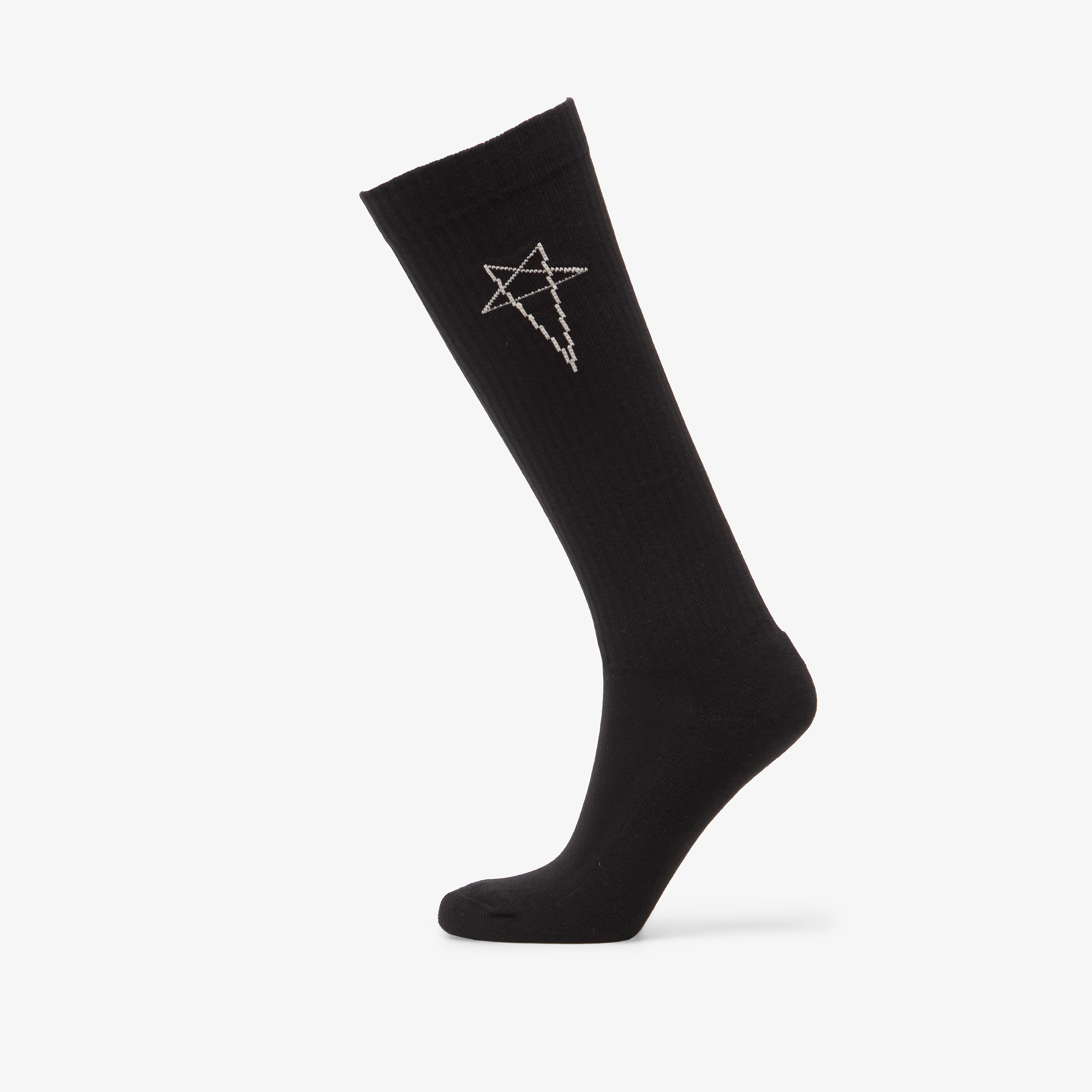 Sokker Rick Owens DRKSHDW Pentagram Knee High Socks Black/ Pearl 2