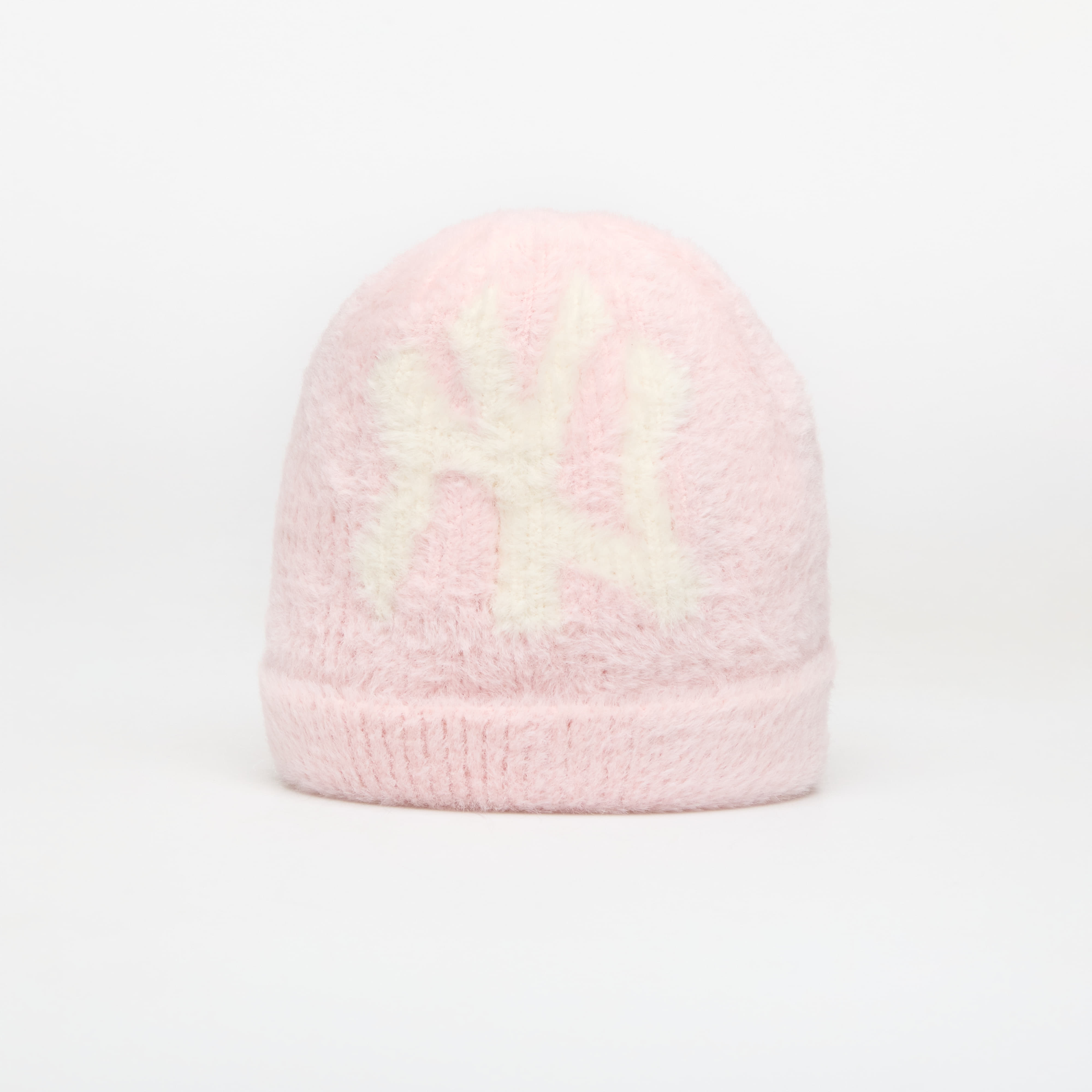 Hue New Era Knit Medium MLB Fluffy Mohair Beanie New York Yankees Pastel Pink Universal