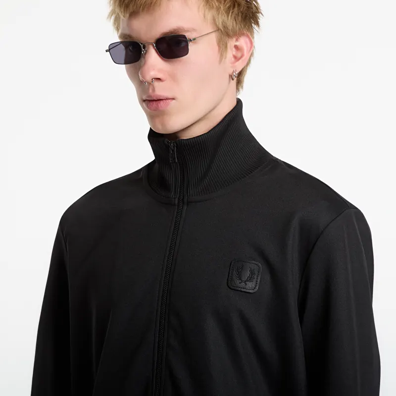 Jacka FRED PERRY Black Canvas Track Jacket Black
