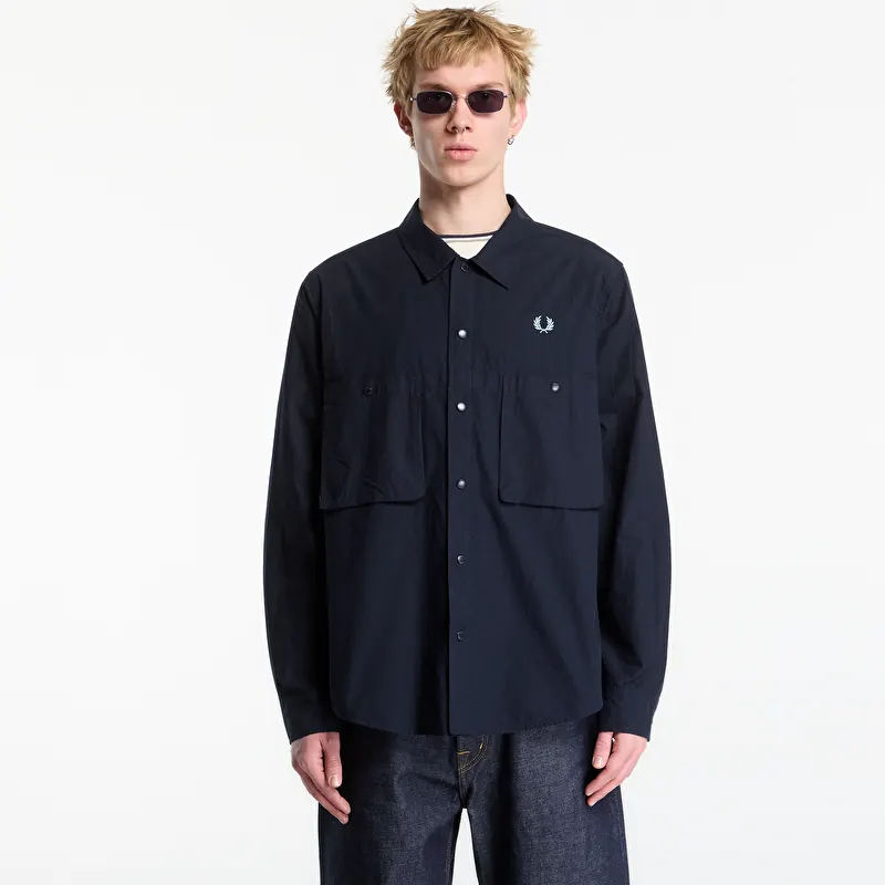 Chemise FRED PERRY Relaxed Cotton Overshirt White