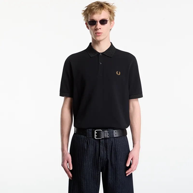 T-shirt FRED PERRY Jacquard Trim Polo Shirt Black