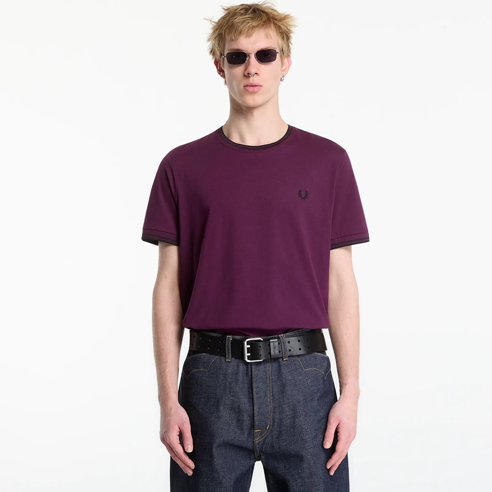 Pólók FRED PERRY Twin Tipped T-shirt White