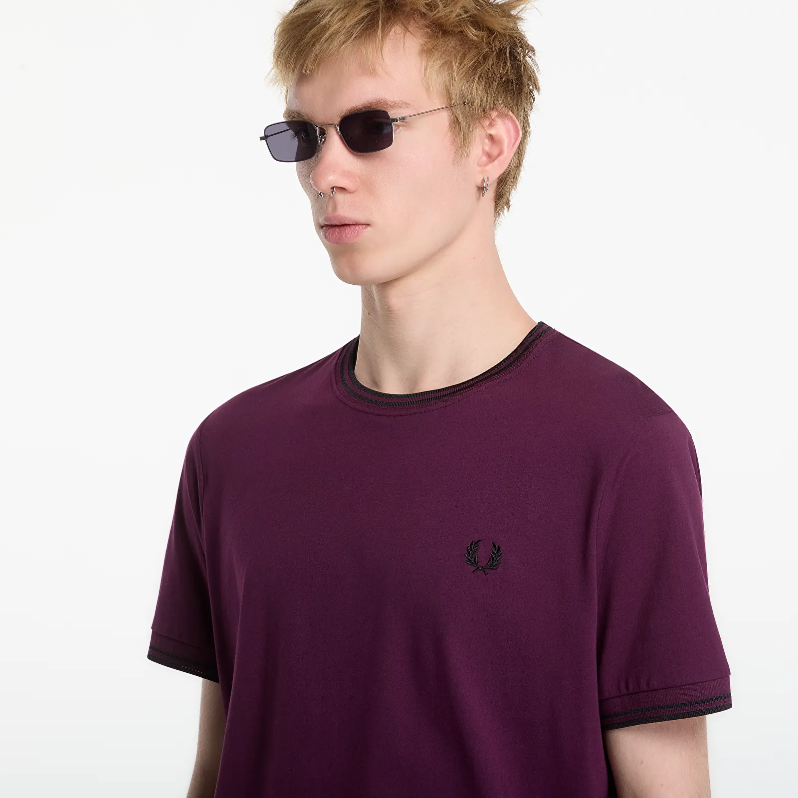 Pólók FRED PERRY Twin Tipped T-shirt White