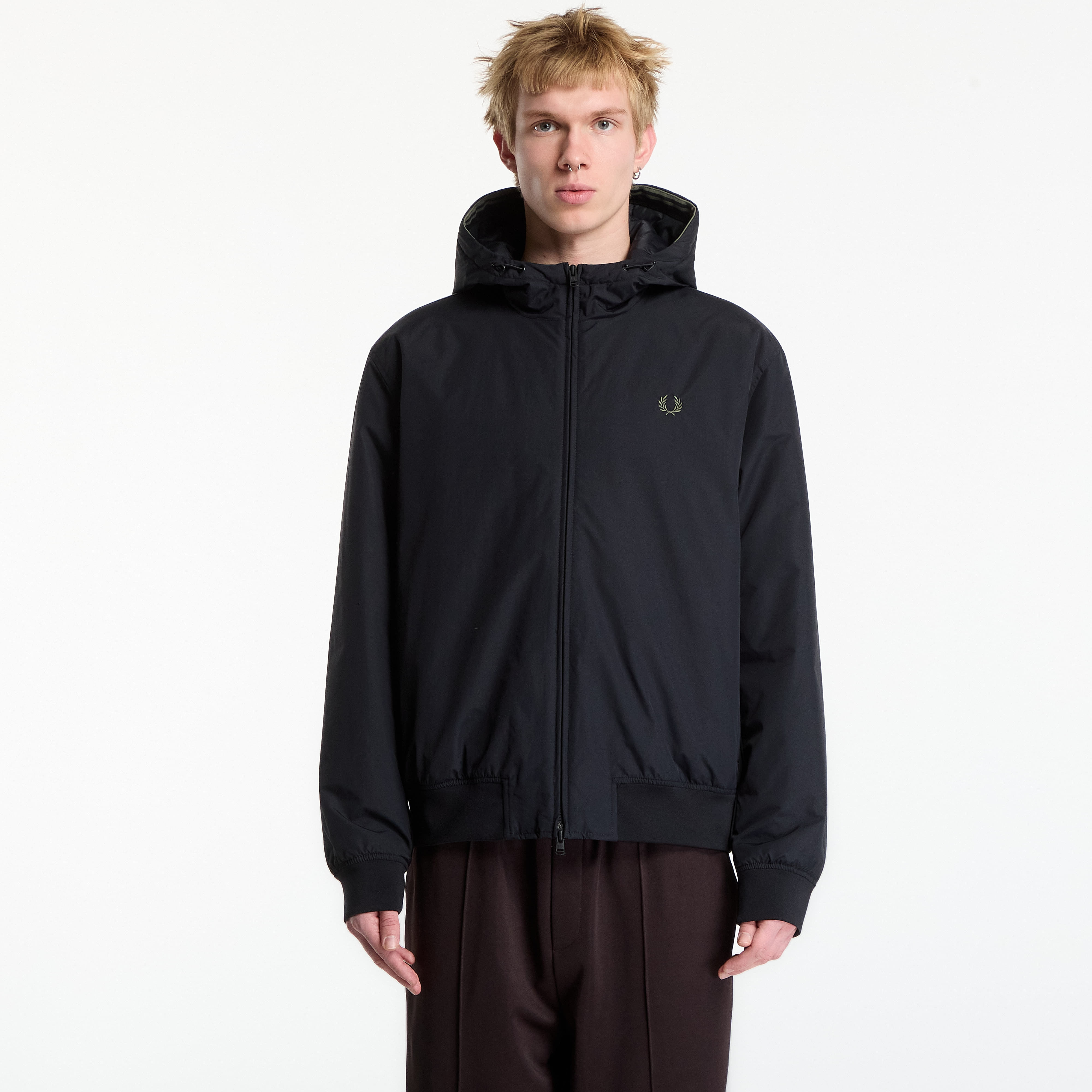 Jakke FRED PERRY Hooded Brentham Jacket Black M